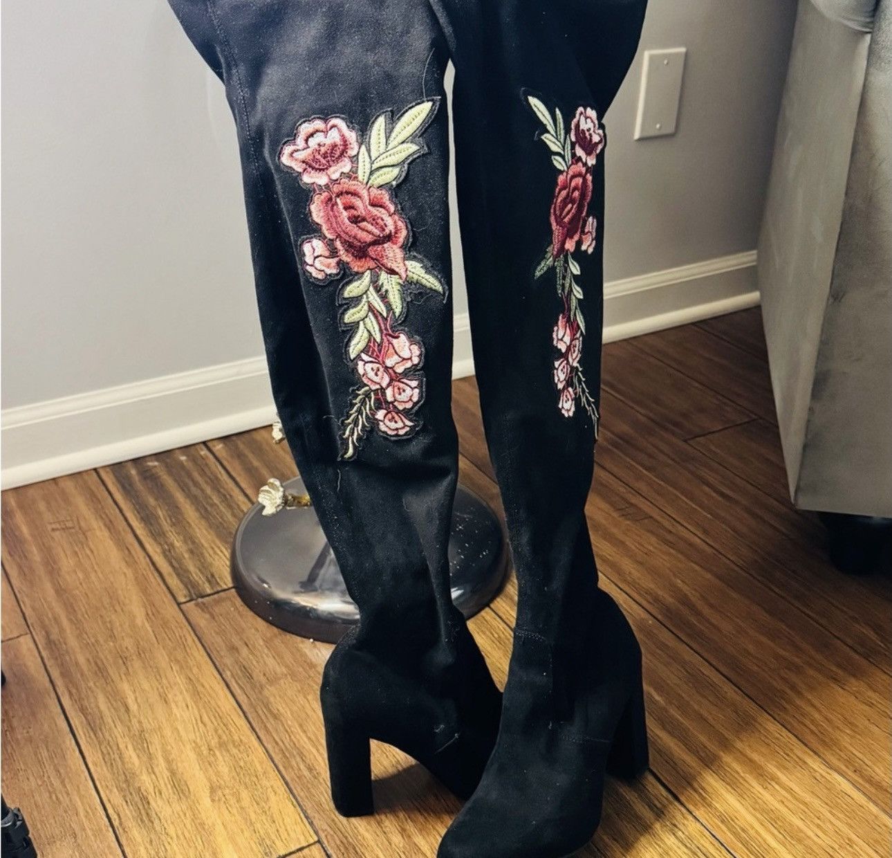 Steve Madden Steve Madden Embroidered Over The Knee Boots Size US 6.5 / IT 36.5 - 8 Thumbnail