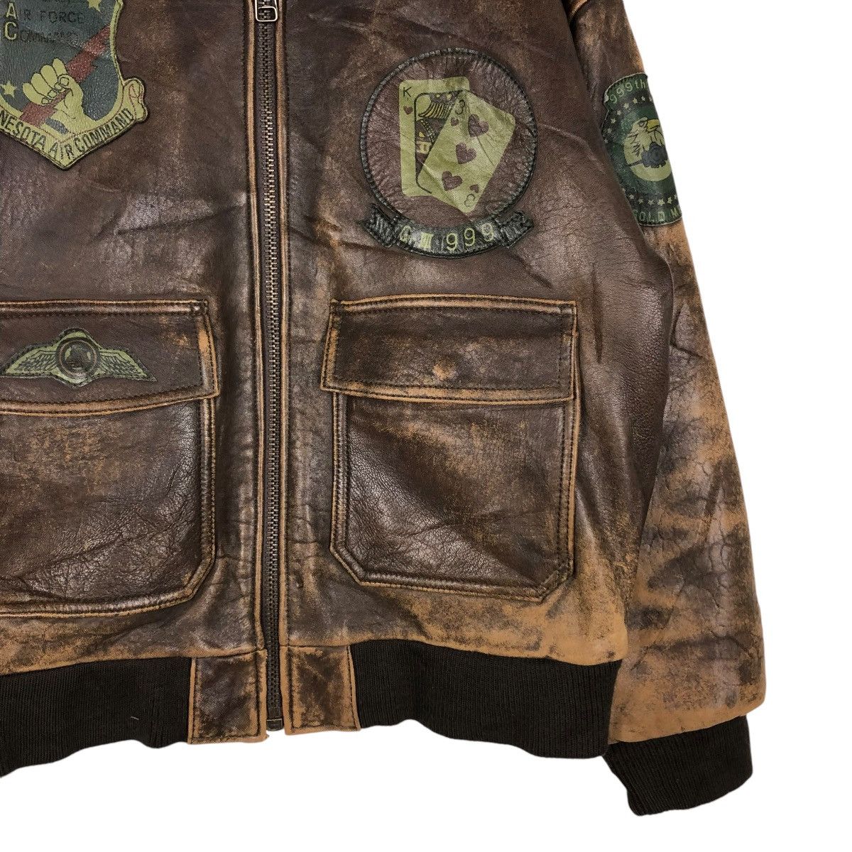 Vintage 🔥VINTAGE LEATHER JACKET AIR FORCE MILITARY BUZZ RICKSONS Size US M / EU 48-50 / 2 - 7 Thumbnail