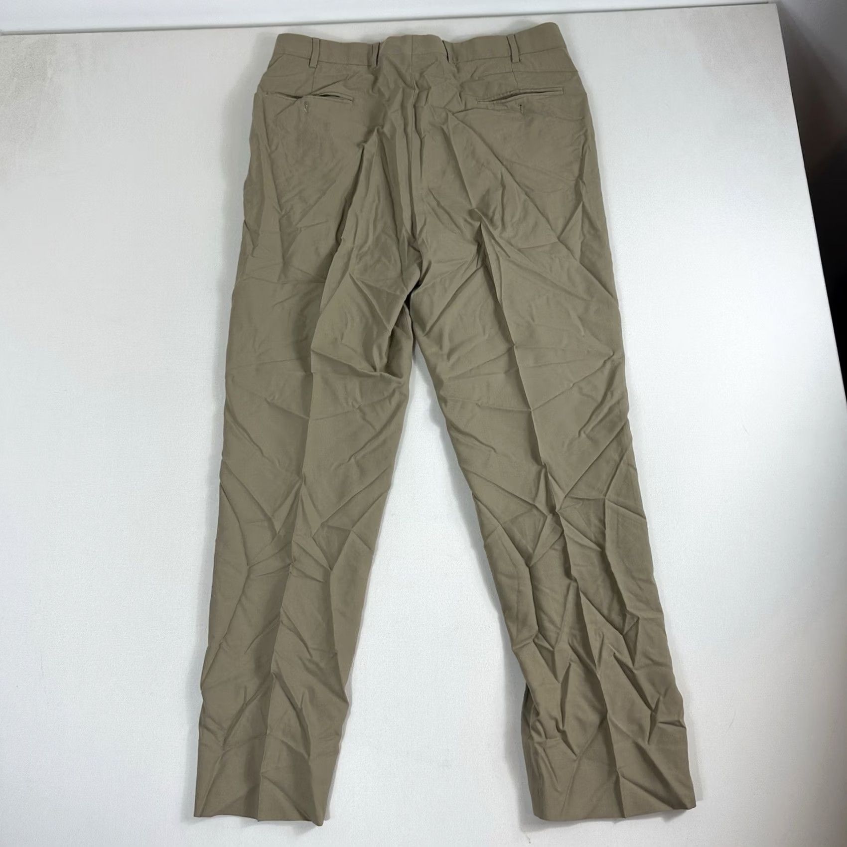 Brooks Brothers Brooks Brothers 346 Pants Men 37x32 Beige Wool Solid Pleated Dress Pants Straight Front Formal Premium Luxury Office Size US 37 - 2 Thumbnail