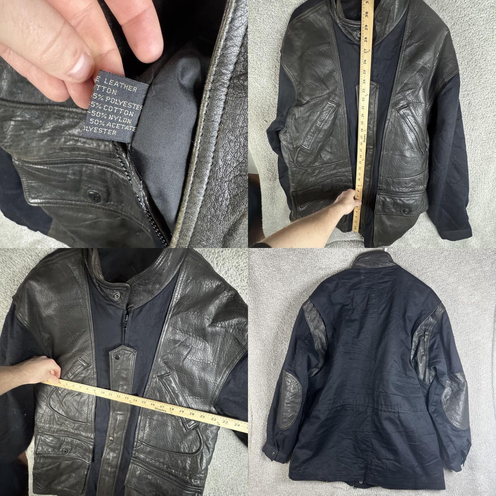 Vintage VINTAGE Lakeland Coat Men 42 Black Leather Canvas Insulated Outdoor Pockets Full Zip 2-Fabric Field-Style Coat Mens Size US XS / EU 42 / 0 - 9 Thumbnail