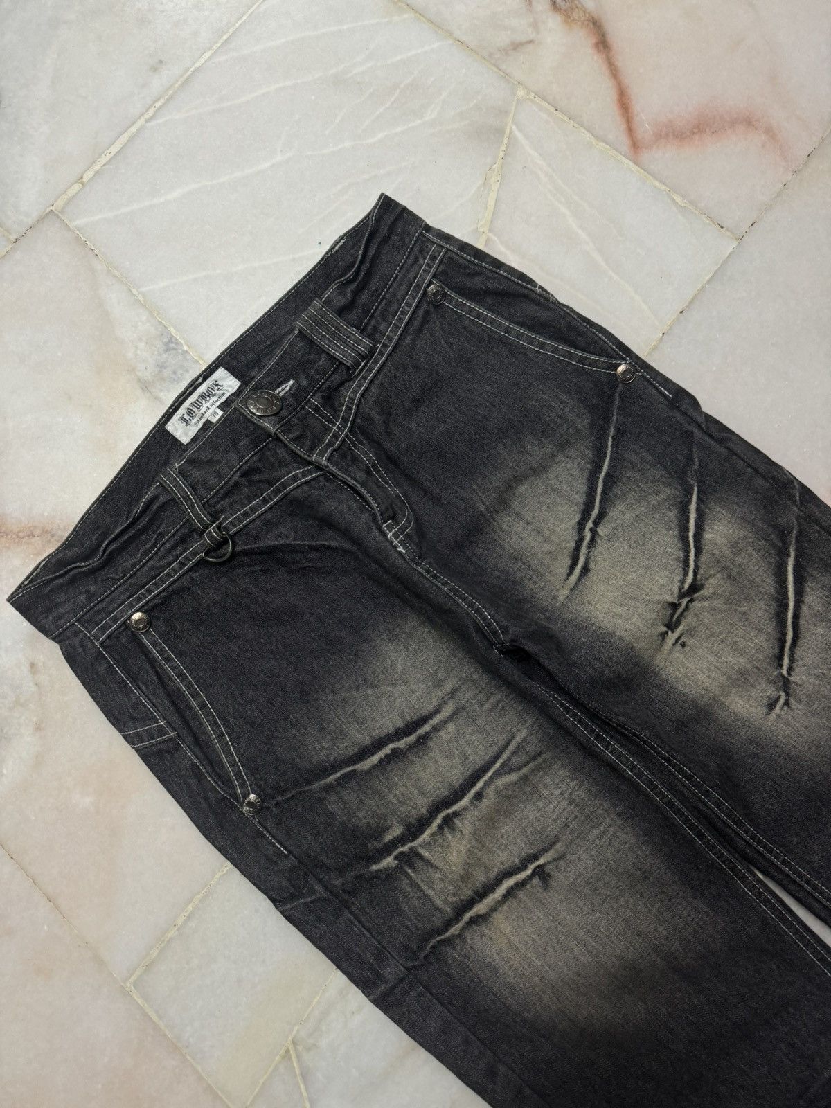 Tornado Mart 💥INSANE💥VINTAGE LOWBOX CLAW MUDWASH BUCKLE BACK SHORT JEANS Size US 30 / EU 46 - 7 Thumbnail