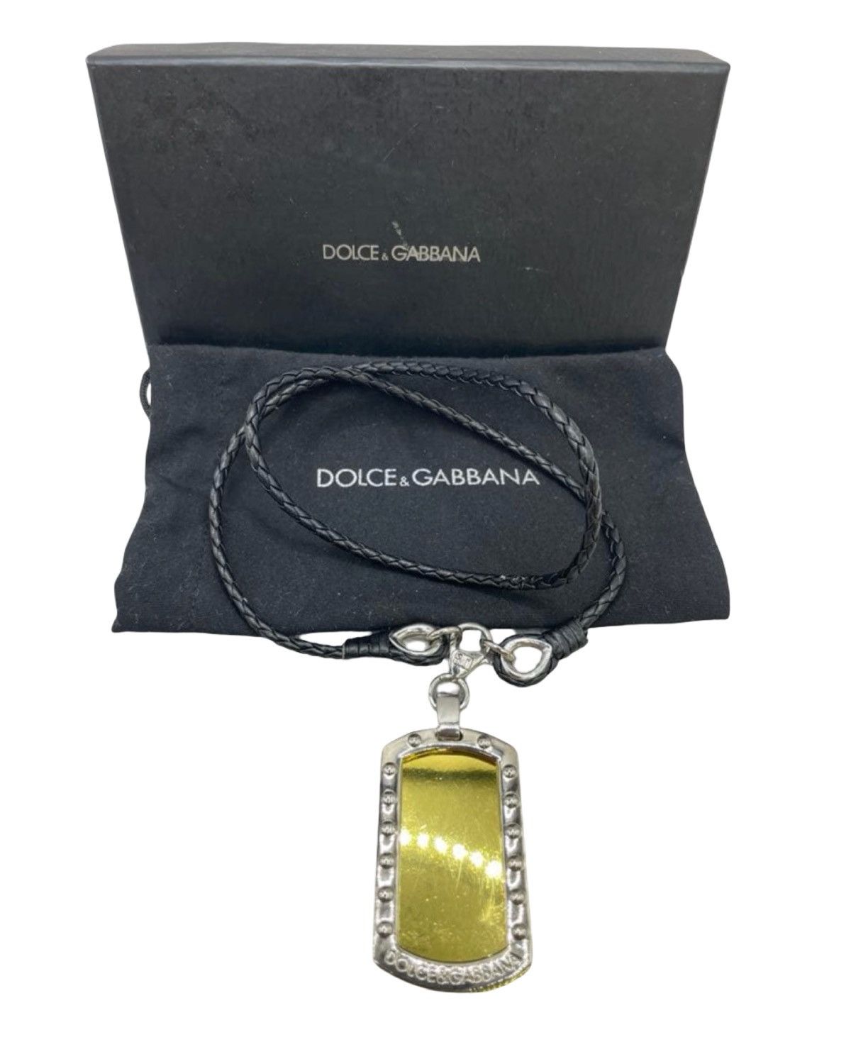 Dolce & Gabbana Gold Dog Tag Necklace Size ONE SIZE - 1 Thumbnail