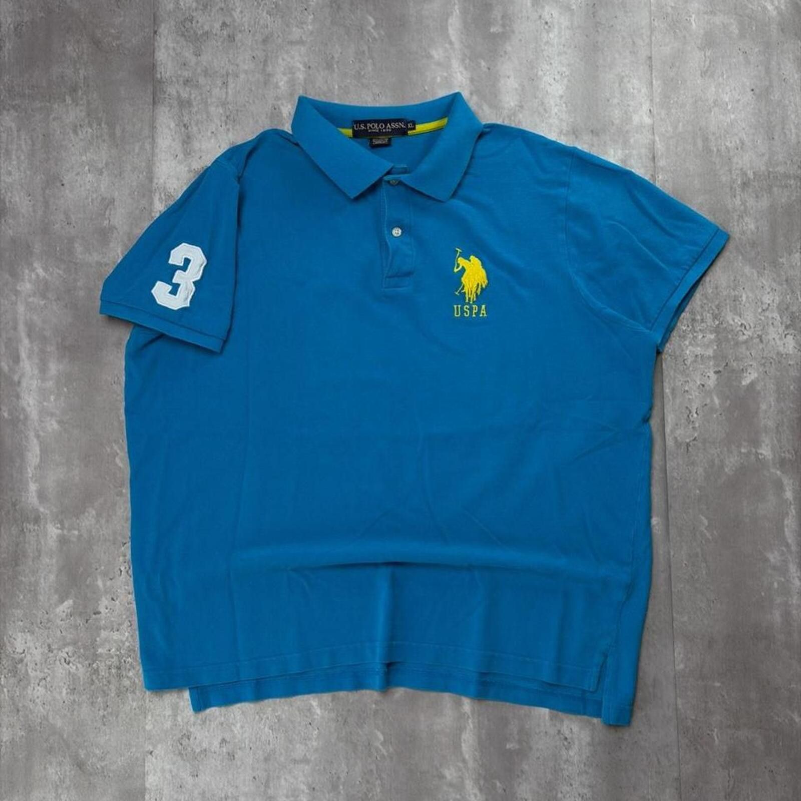 U.S. Polo Assn. Y2K Teal U.S. Polo Assn Grunge Big Pony Polo Shirt Size US XL / EU 56 / 4 - 1 Thumbnail