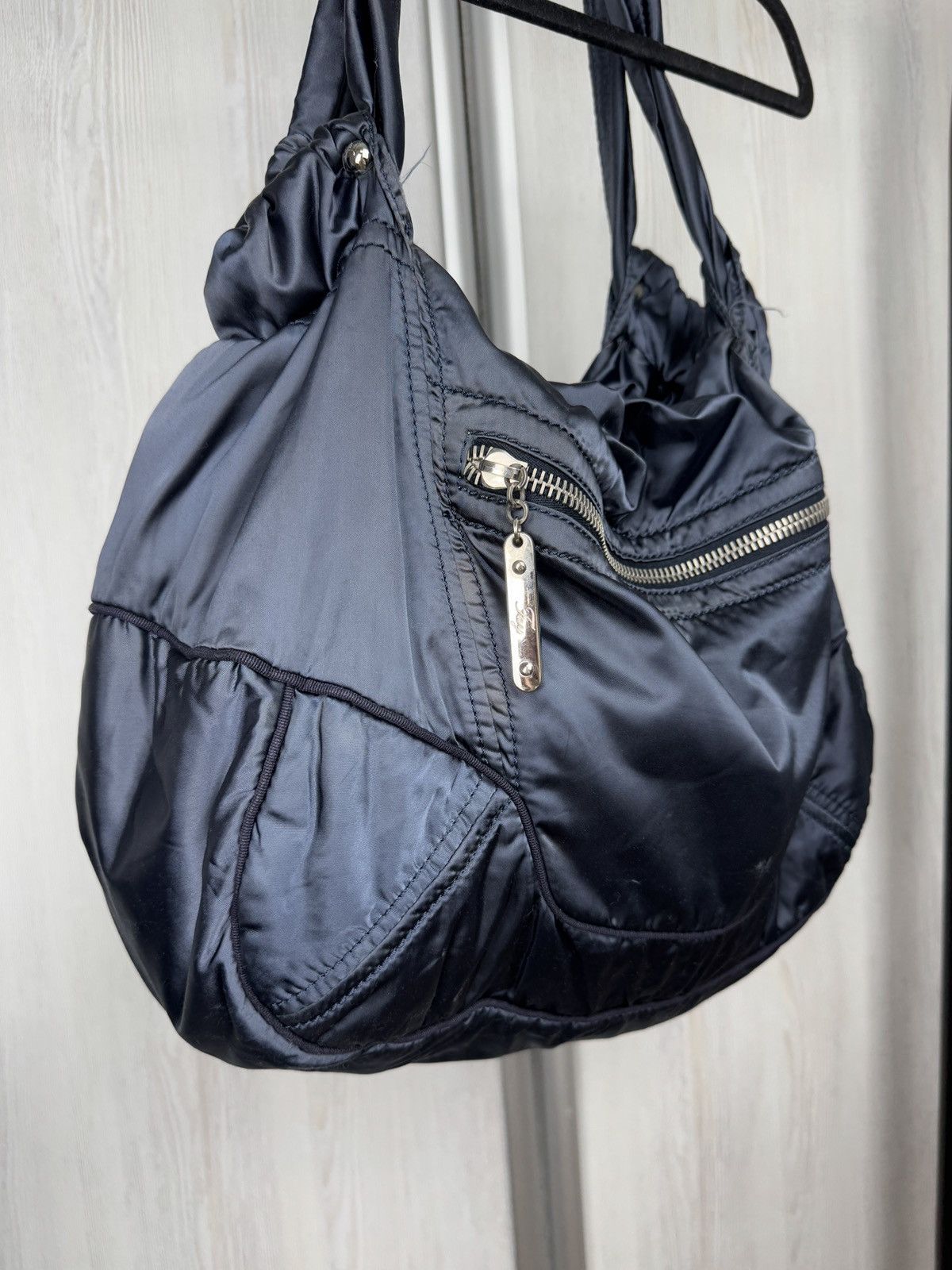 Fay Fay Dark blue made in EU Shiny Textile Leather Hobo Bag Size ONE SIZE - 7 Thumbnail