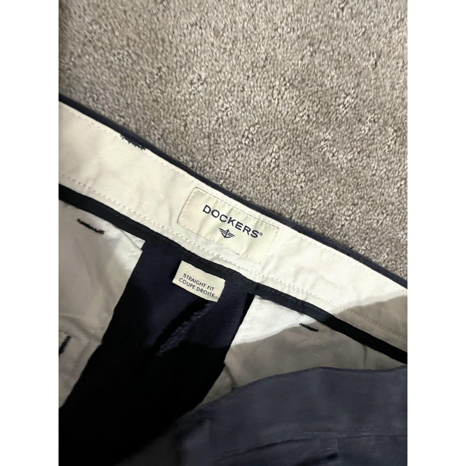 Dockers DOCKERS Chino Pants Mens 36x32 Navy Blue Flat Front Straight Fit Classic Size US 36 / EU 52 - 5 Thumbnail