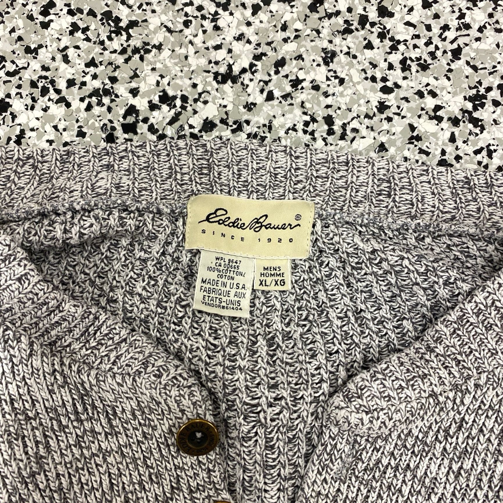 Eddie Bauer VINTAGE Eddie Bauer Knit Sweater Quarter Button Up Mens XL Gray Pullover Knit, Button, Cotton, Regular, Men Size US XL / EU 56 / 4 - 4 Thumbnail