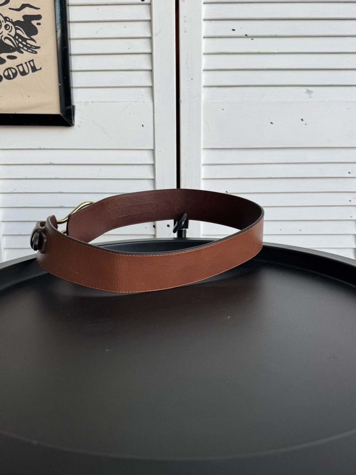Lauren Ralph Lauren Ralph Lauren Equestrian Wide Leather Belt Gold-Tone Hook Size ONE SIZE - 9 Thumbnail
