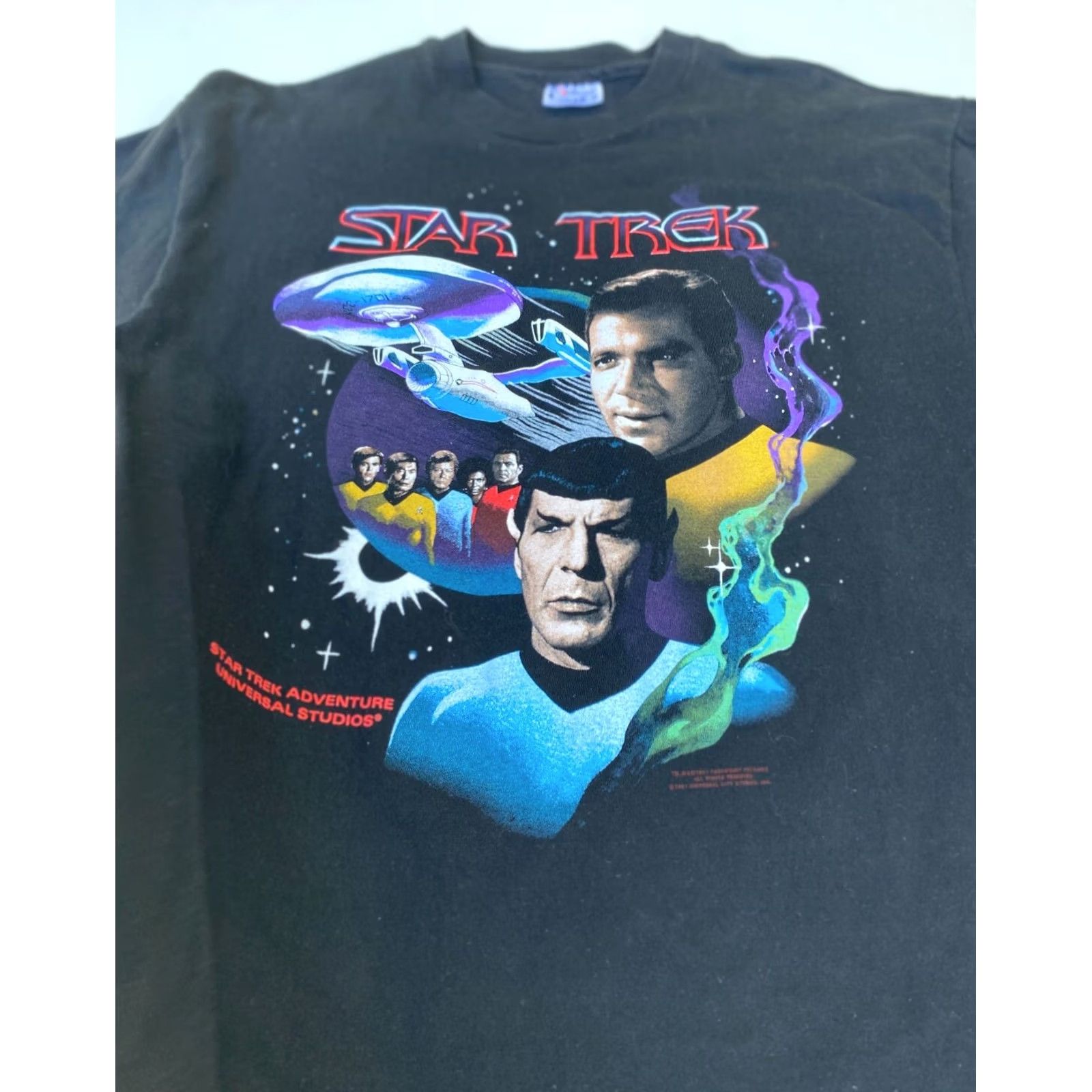 Hanes Vintage 1991 Star Trek Adventure T-Shirt Double-Sided Made in USA Sz L Size US L / EU 52-54 / 3 - 3 Thumbnail