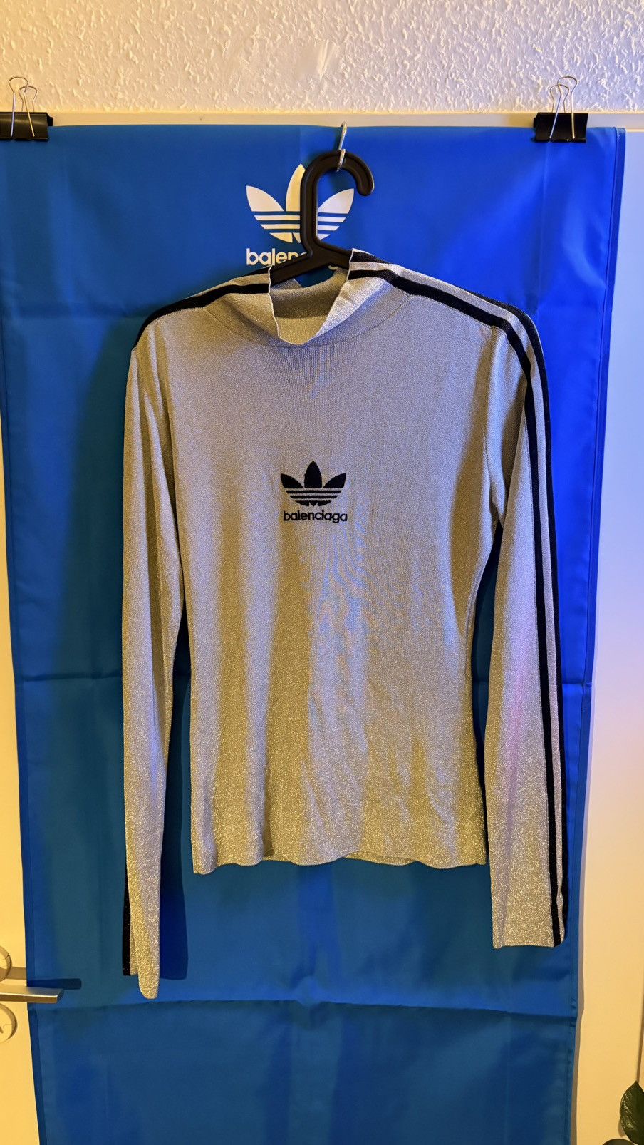 Adidas × Balenciaga Adidas x Balenciaga Athletic Mock Neck LUREX FINE KNIT Sz XL Size XL / US 12-14 / IT 48-50 - 1 Thumbnail