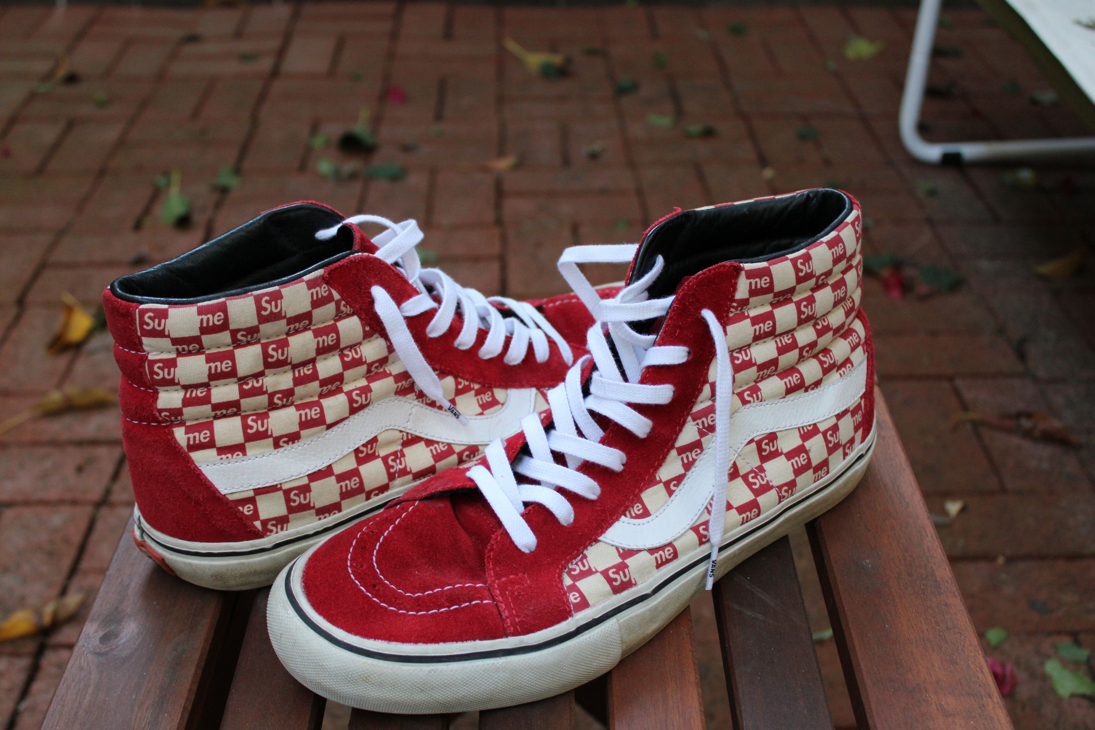 Supreme vans cheap red checkered