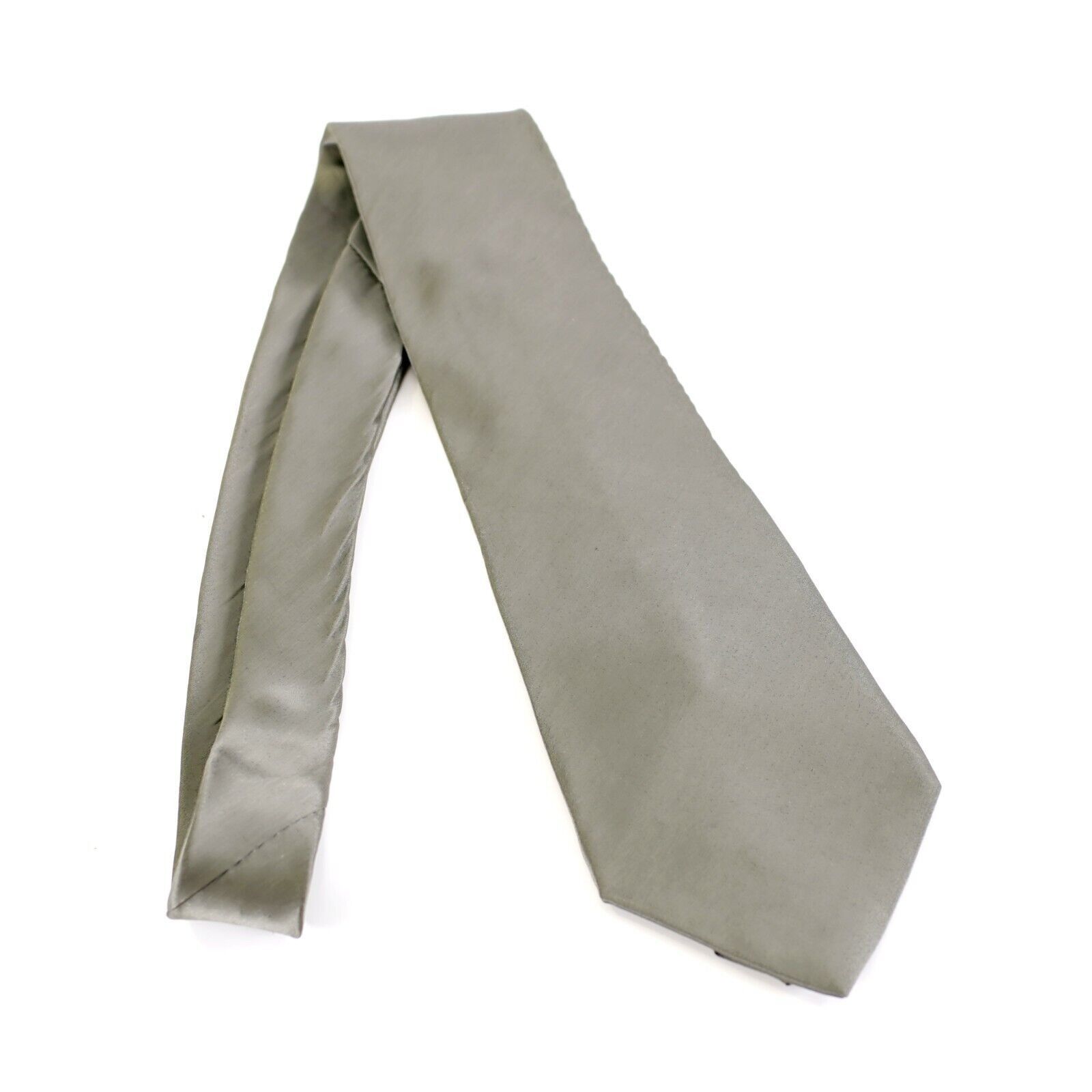 Stafford Stafford Executive Solid Beige Green Wide Silk Tie Size ONE SIZE - 6 Thumbnail