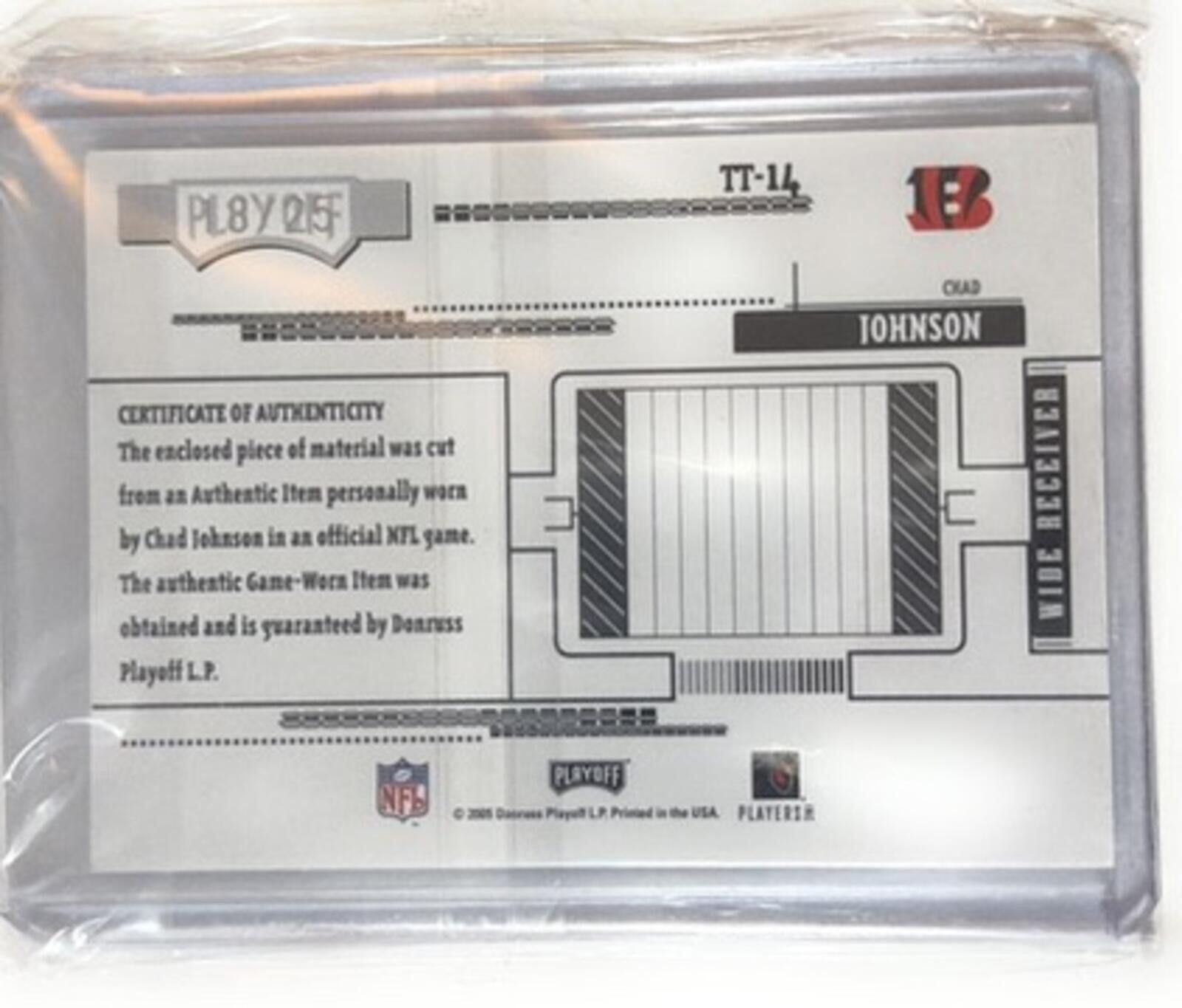 Other 2005 Chad Johnson Tools of the Trade Black 18/25 Tri-Patch Size ONE SIZE - 2 Thumbnail