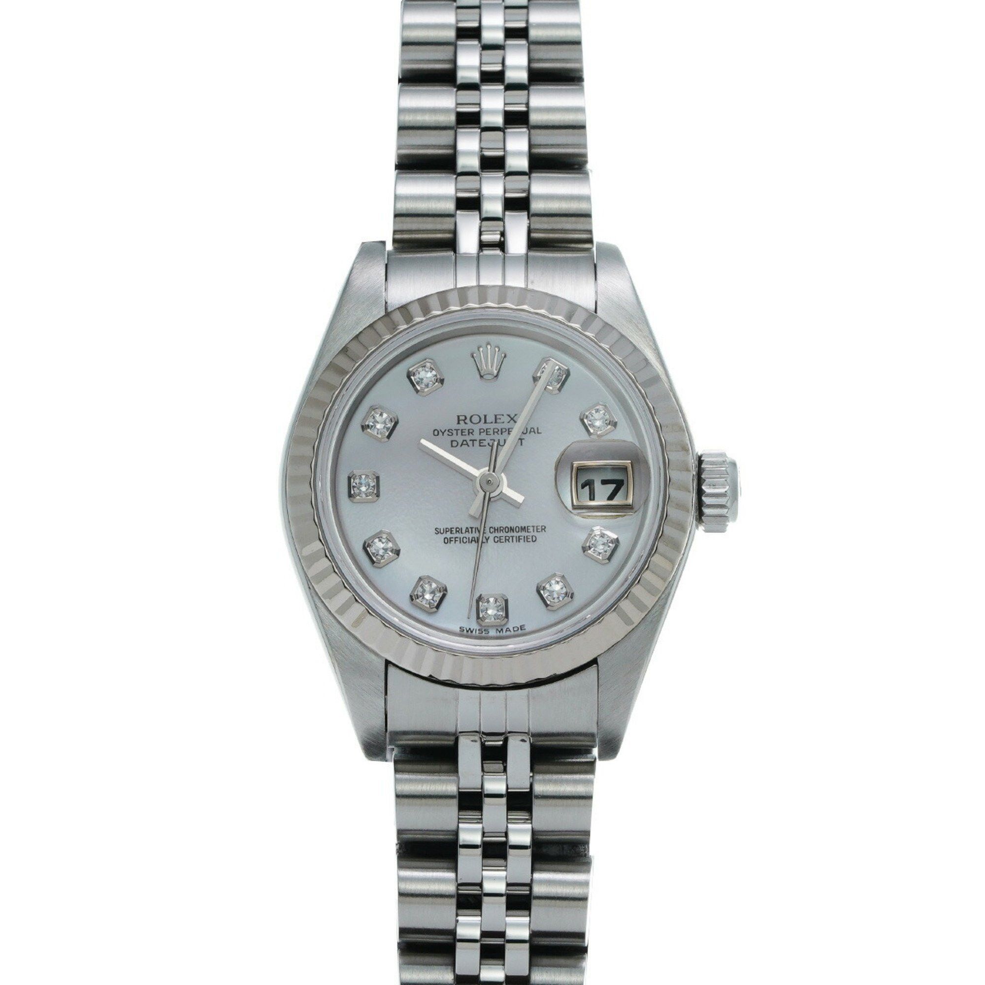 Rolex Datejust 10P Diamond 79174Ng F Series (Manufactured Around 2004) Pink Shell/diamond Ladies Watch Automatic, Women's