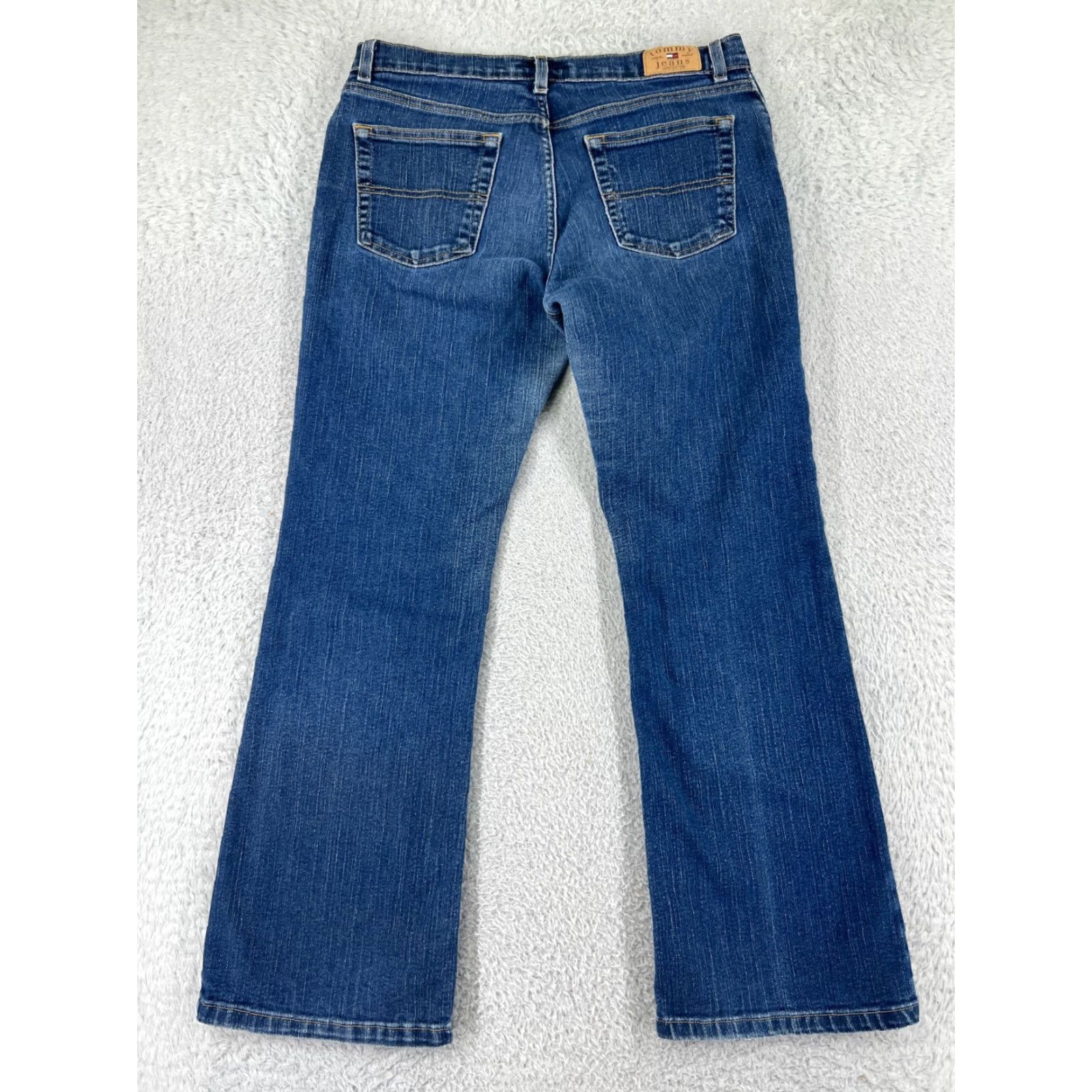 Tommy Hilfiger Tommy Hilfiger Jeans Womens 9 Blue Denim Bootcut Mid Rise 5-Pocket Design Distressed Stretch Cotton Blend Size 30" / US 8 / IT 44 - 2 Thumbnail
