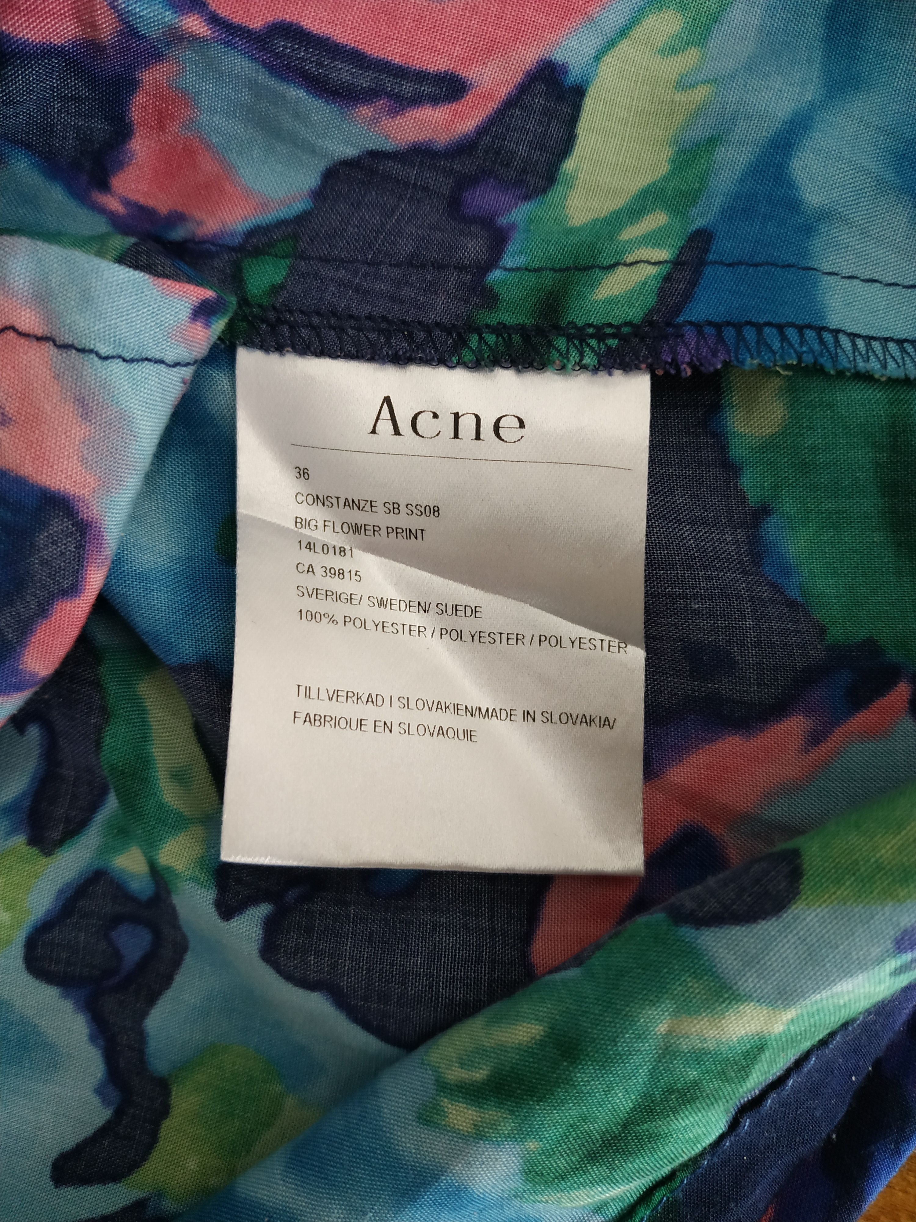 Acne Studios × Designer Acne Big Flower Print Women's Mini Dress, s. 36 (SMALL) Size S / US 4 / IT 40 - 7 Thumbnail