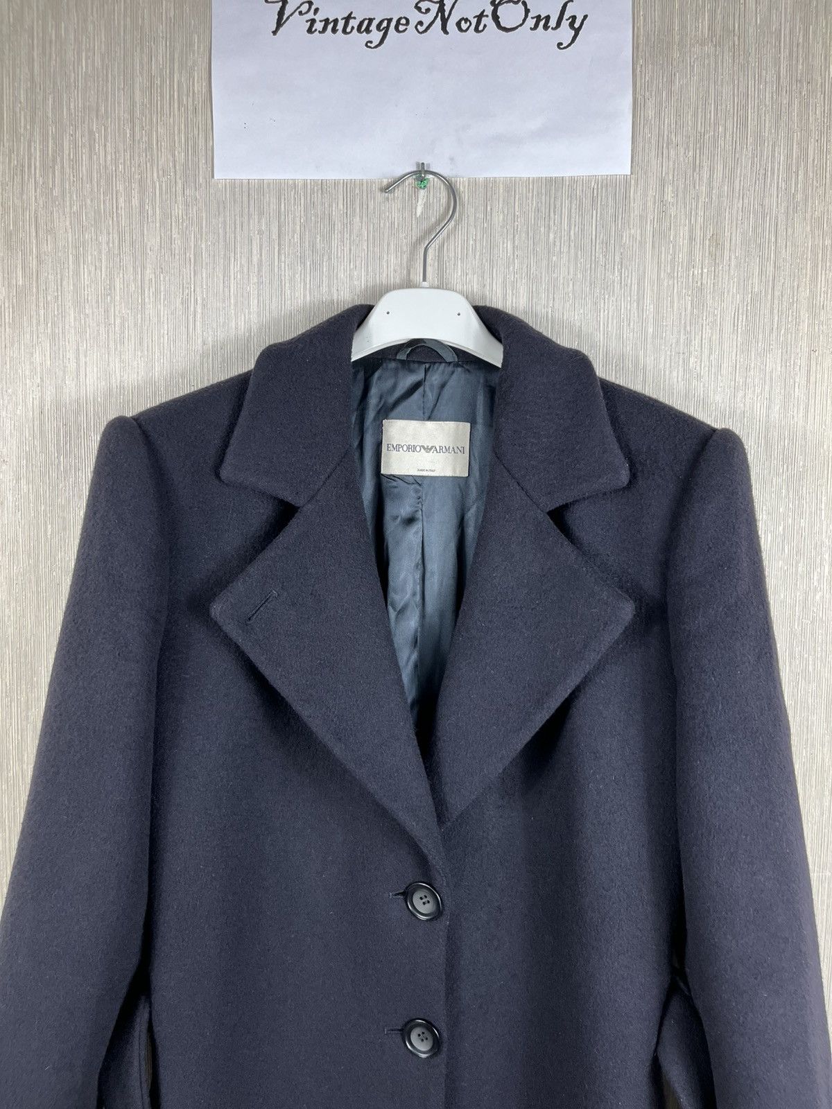 Emporio Armani Emporio Armani wool long navy luxury coat jacket Italian Size L / US 10 / IT 46 - 10 Thumbnail