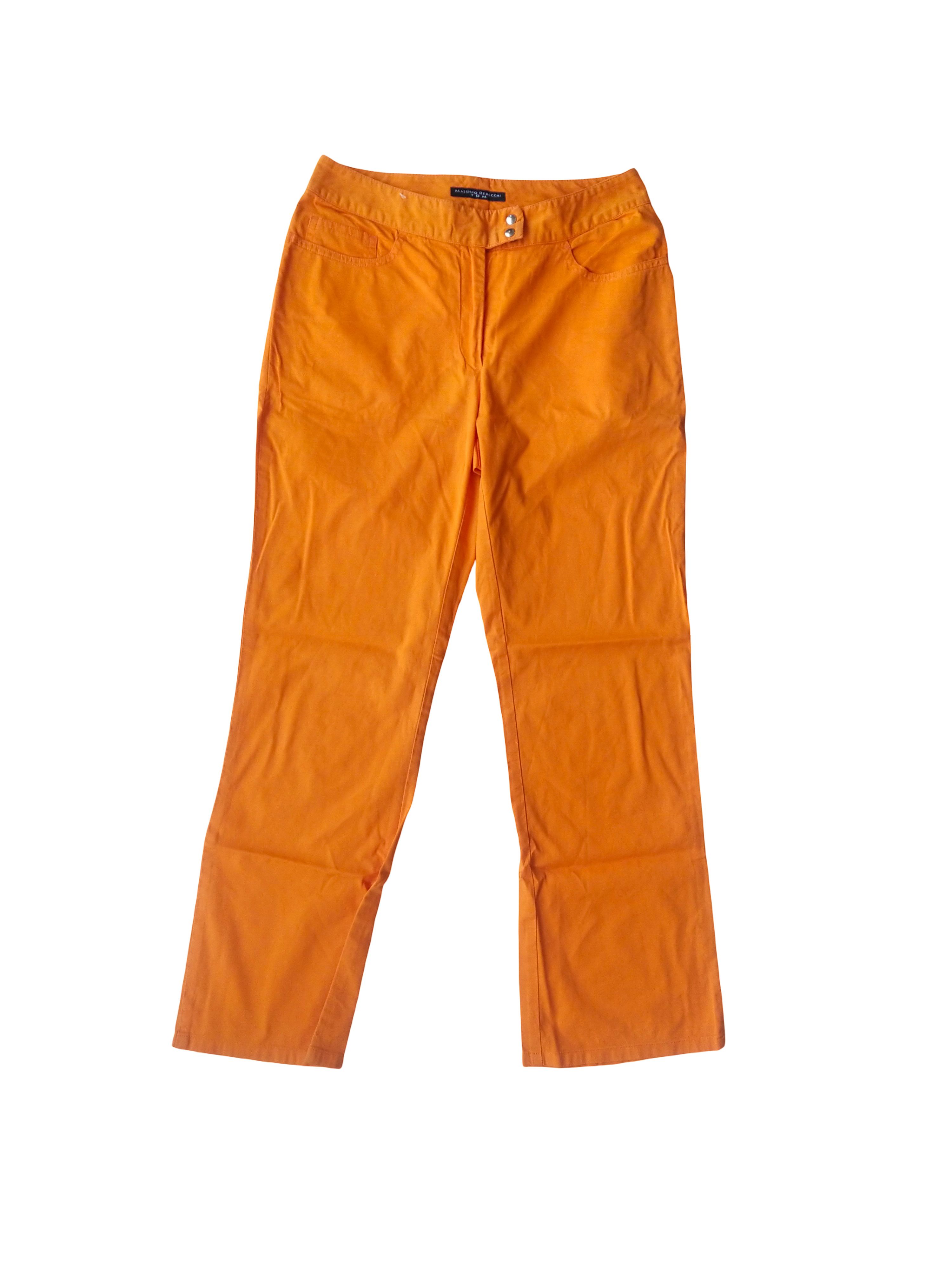 Vintage Massimo Rebecchi Orange Stretch Pants Woman Made in Italy Size 27" / US 4 / IT 40 - 1 Thumbnail
