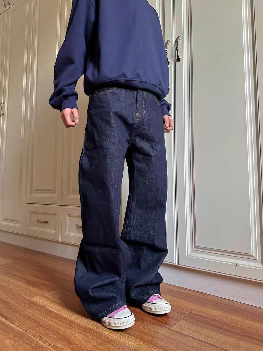 Jean Rinse-Washed Navy Blue Relaxed Fit Jeans Size US 30 / EU 46 - 1 Thumbnail