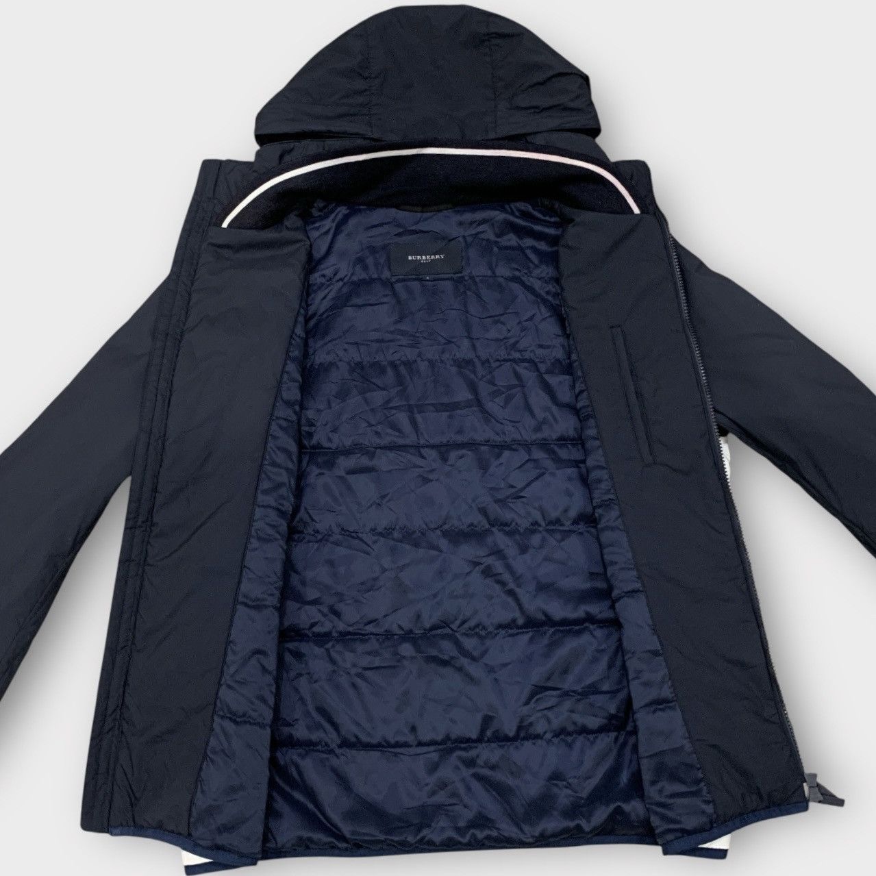 Burberry BURBERRY GOLF NAVY HOODIE LIGHT JACKET Size L / US 10 / IT 46 - 8 Thumbnail