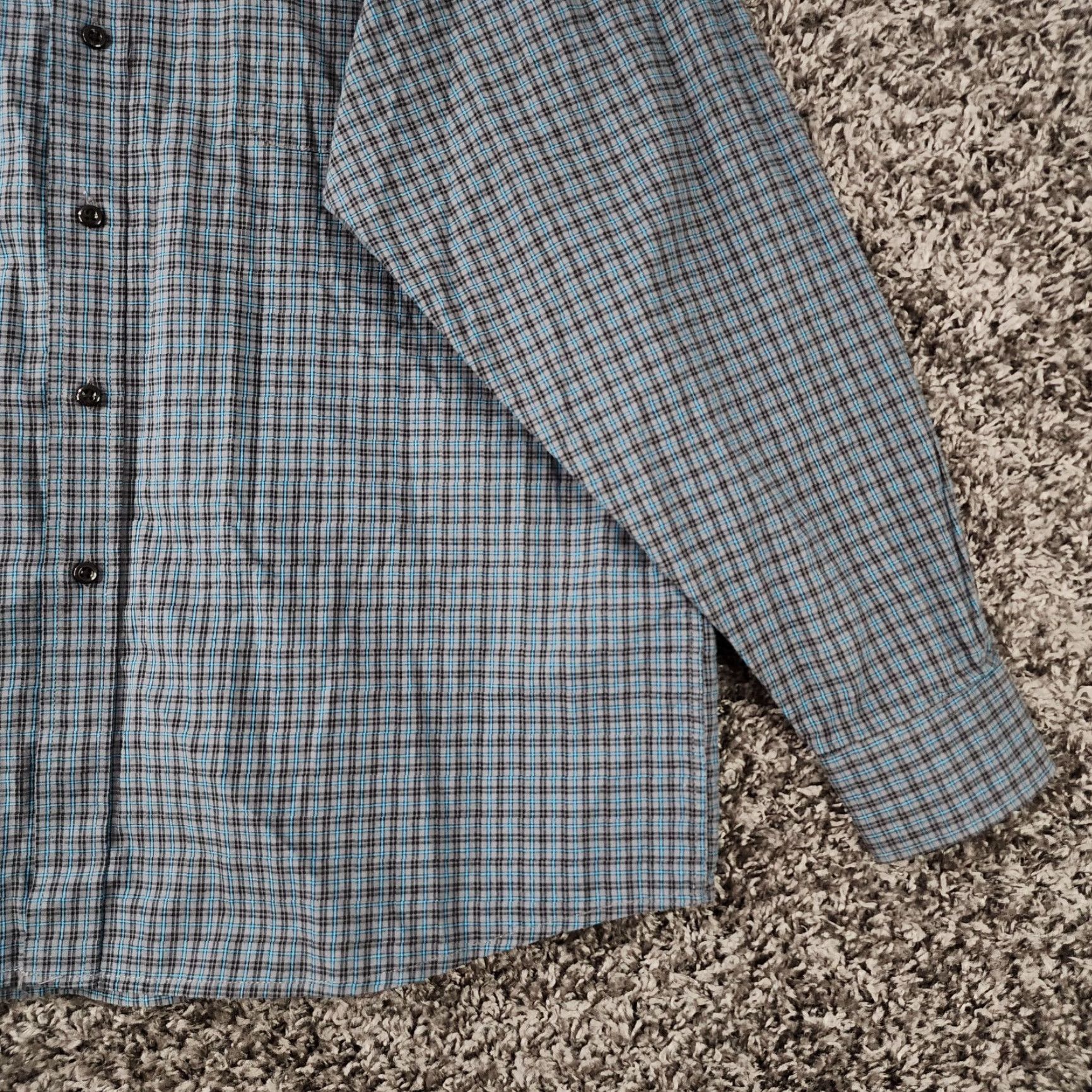 Vintage Panhandle Mens Blue Plaid Slim Long Sleeve Button-Up Size XL Size US XL / EU 56 / 4 - 2 Thumbnail