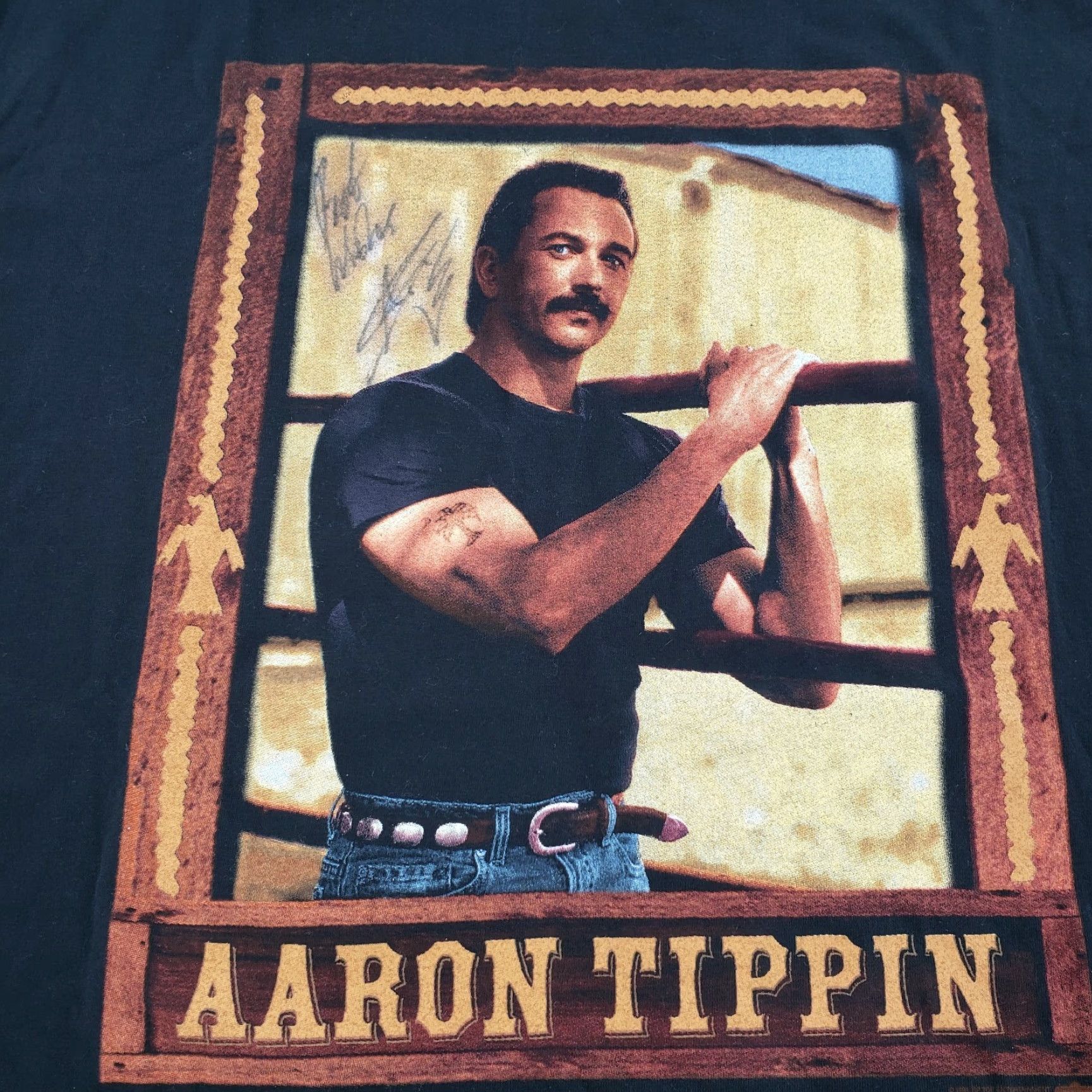 Tultex VINTAGE Aaron Tippin Shirt Adult XL Black Autograph Dual Print Mens 90s T-Shirt XL Black Autograph Double-Sided 90s Music Tultex Size US XL / EU 56 / 4 - 3 Thumbnail