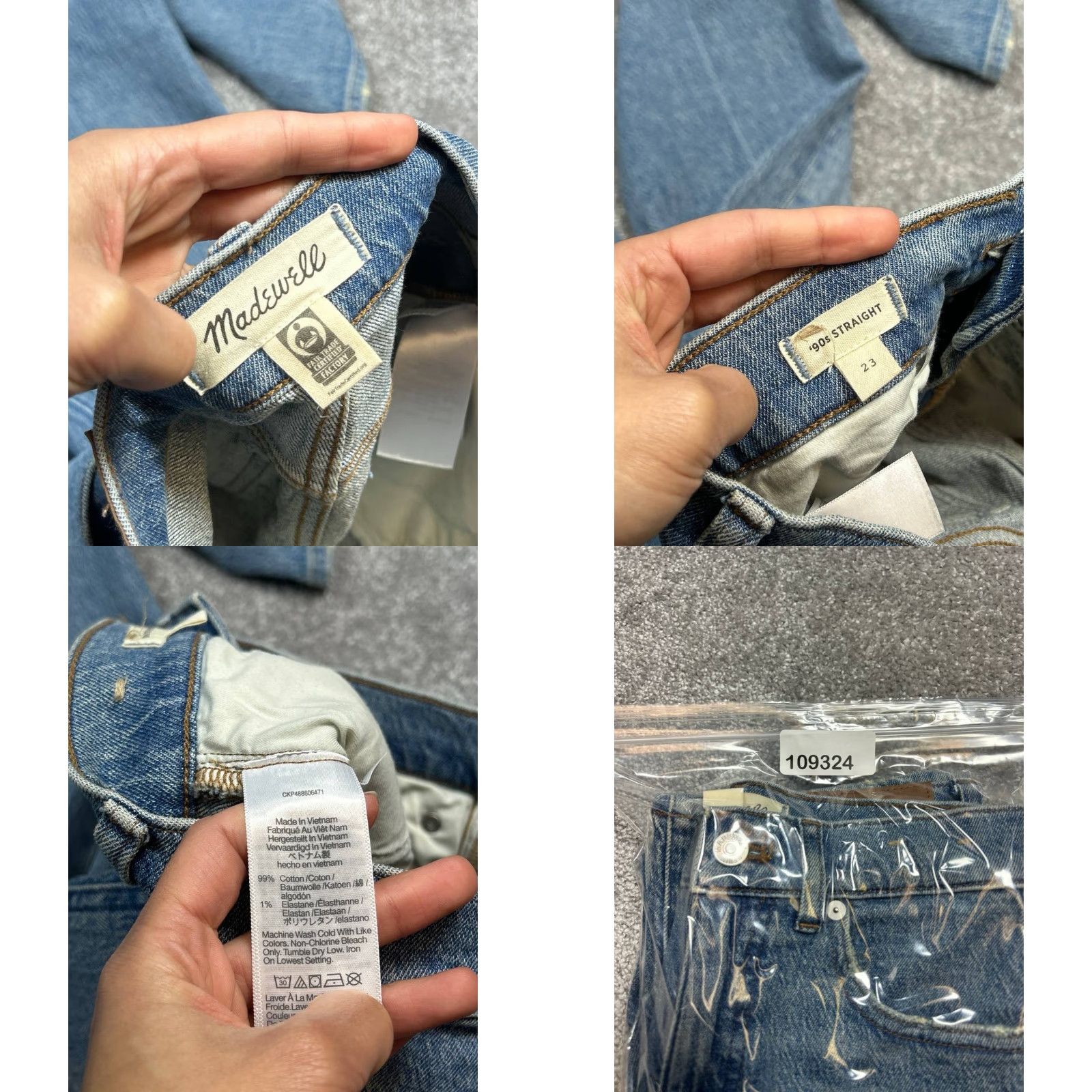 Madewell Madewell Jeans 90s Straight Womens 23 Blue Denim Cotton Stretch High Rise 24x30 Size 40" / US 18 - 8 Thumbnail