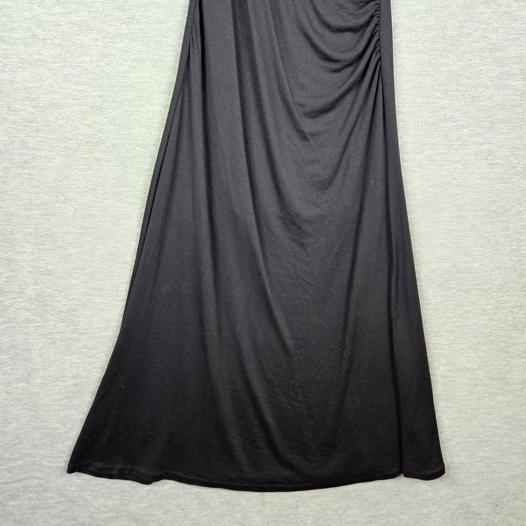 Vince Vince Dress Women's Maxi Wrap Effect Black XS Short Sleeve V-Neck Slim Solid Pattern XS Womens Size 26" / US 2 / IT 38 - 7 Thumbnail