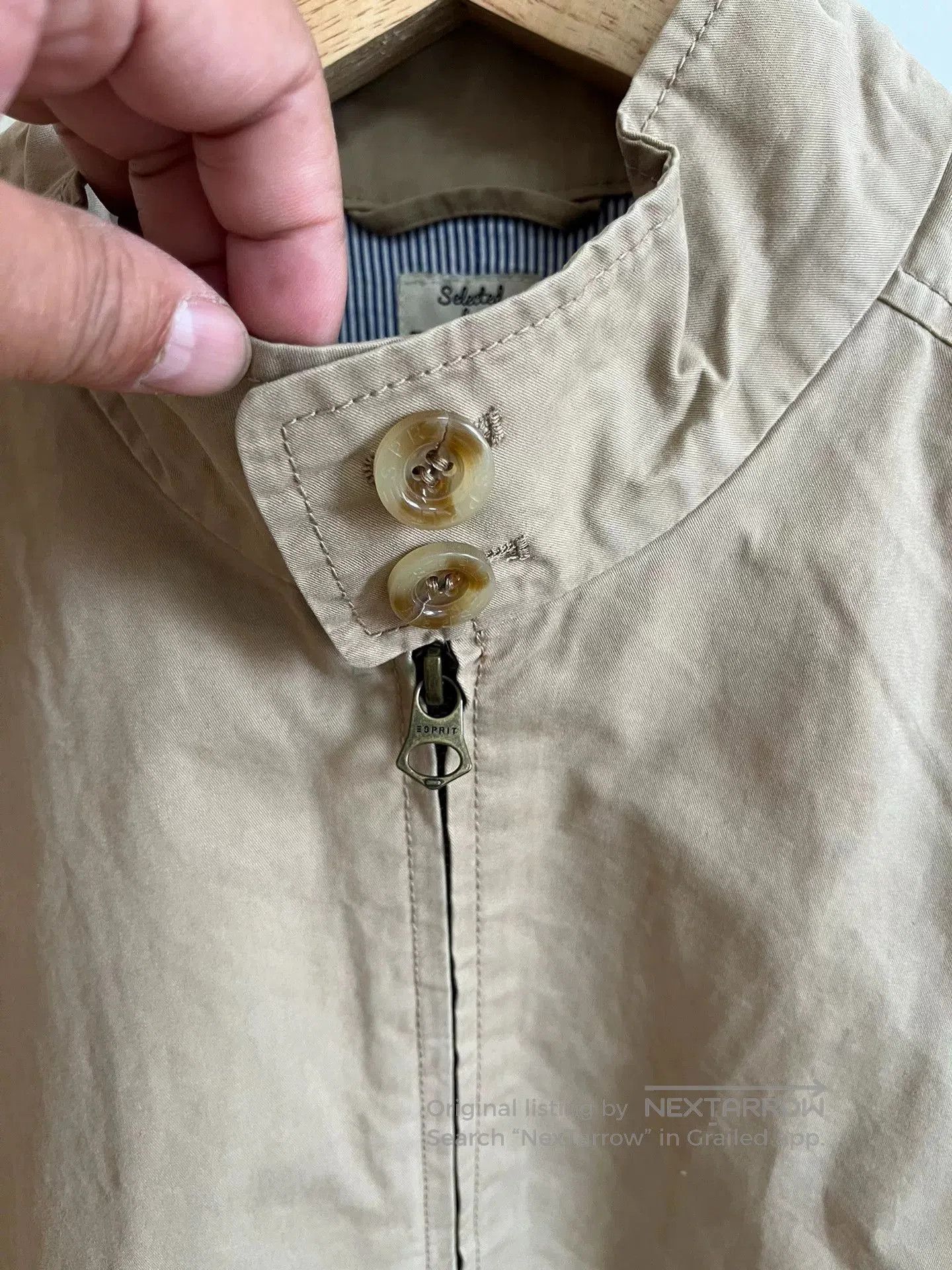 Japanese Brand Khaki Washed Distressed Jacket. Size US M / EU 48-50 / 2 - 4 Thumbnail