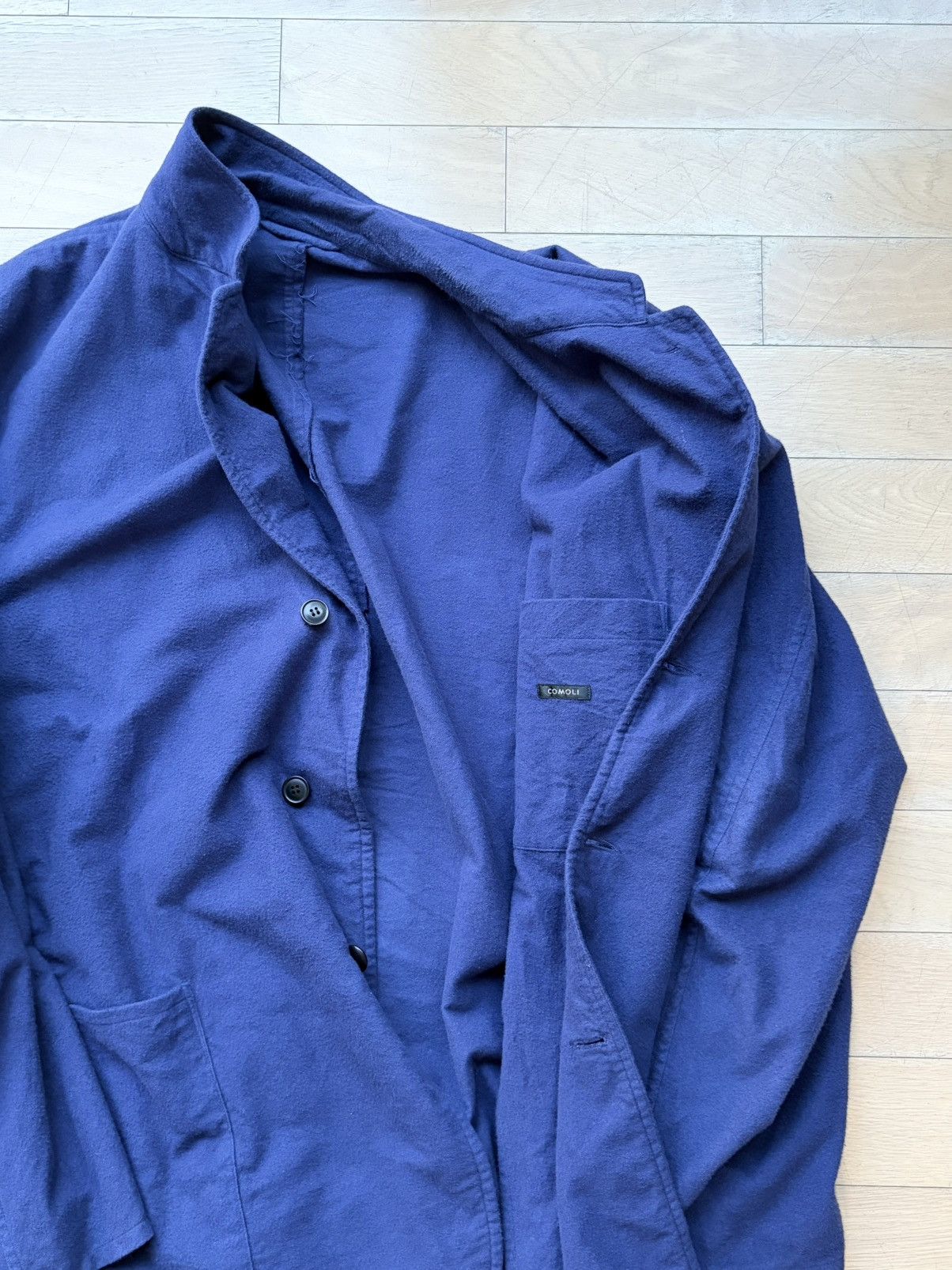 Comoli [2] Comoli 25aw cotton flannel jacket royal blue Size US L / EU 52-54 / 3 - 4 Thumbnail