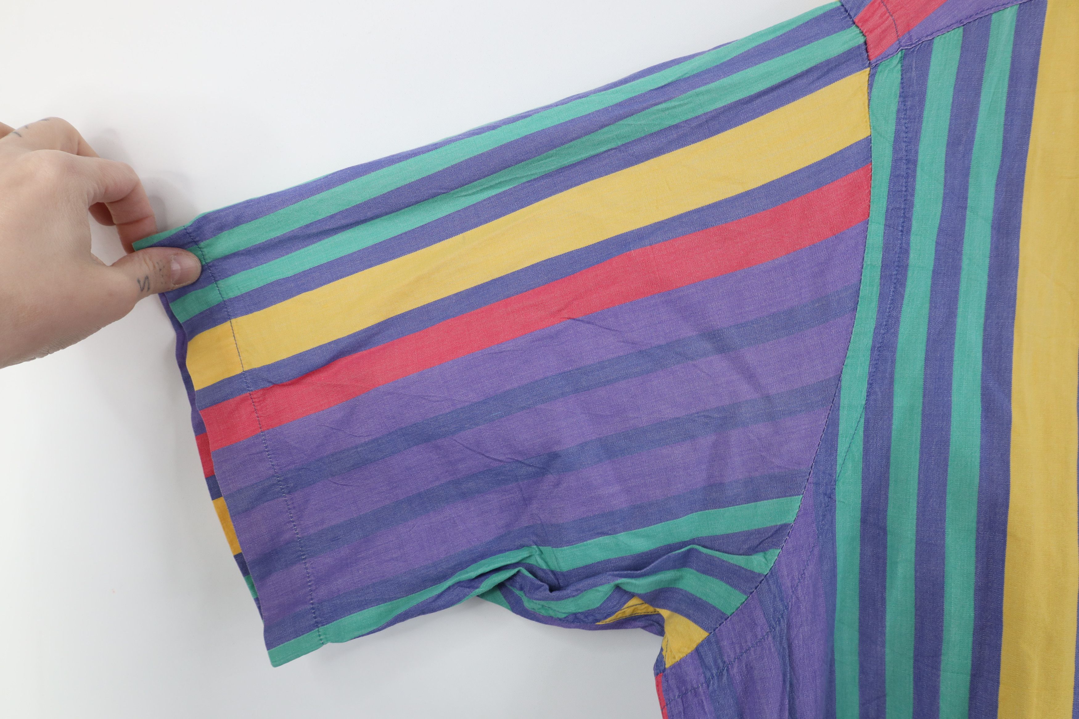 Nautica Vintage 90s Nautica Striped Short Sleeve Button Shirt Size US L / EU 52-54 / 3 - 9 Thumbnail