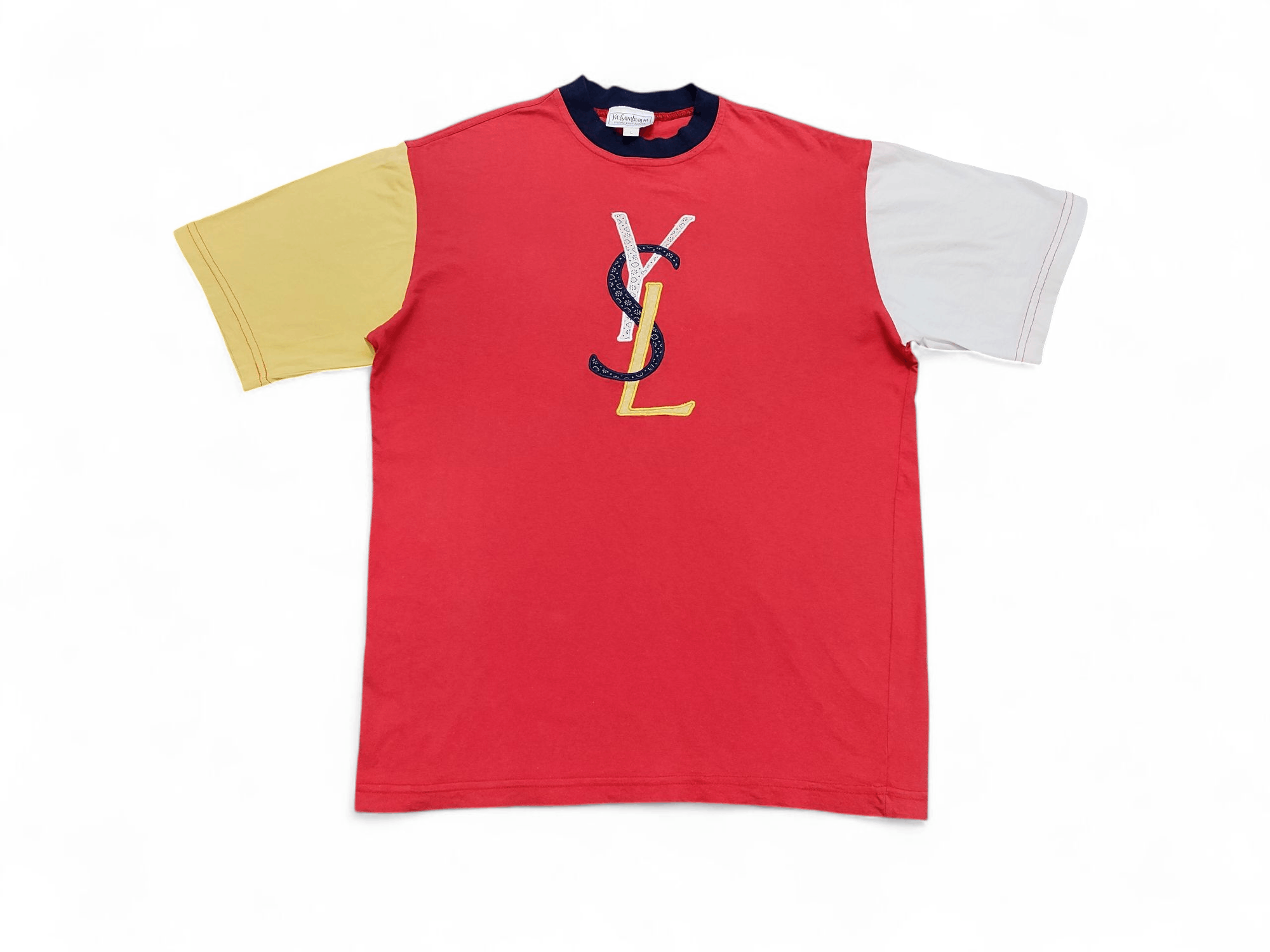Yves Saint Laurent Embroidered Monogram Big Logo Tee
