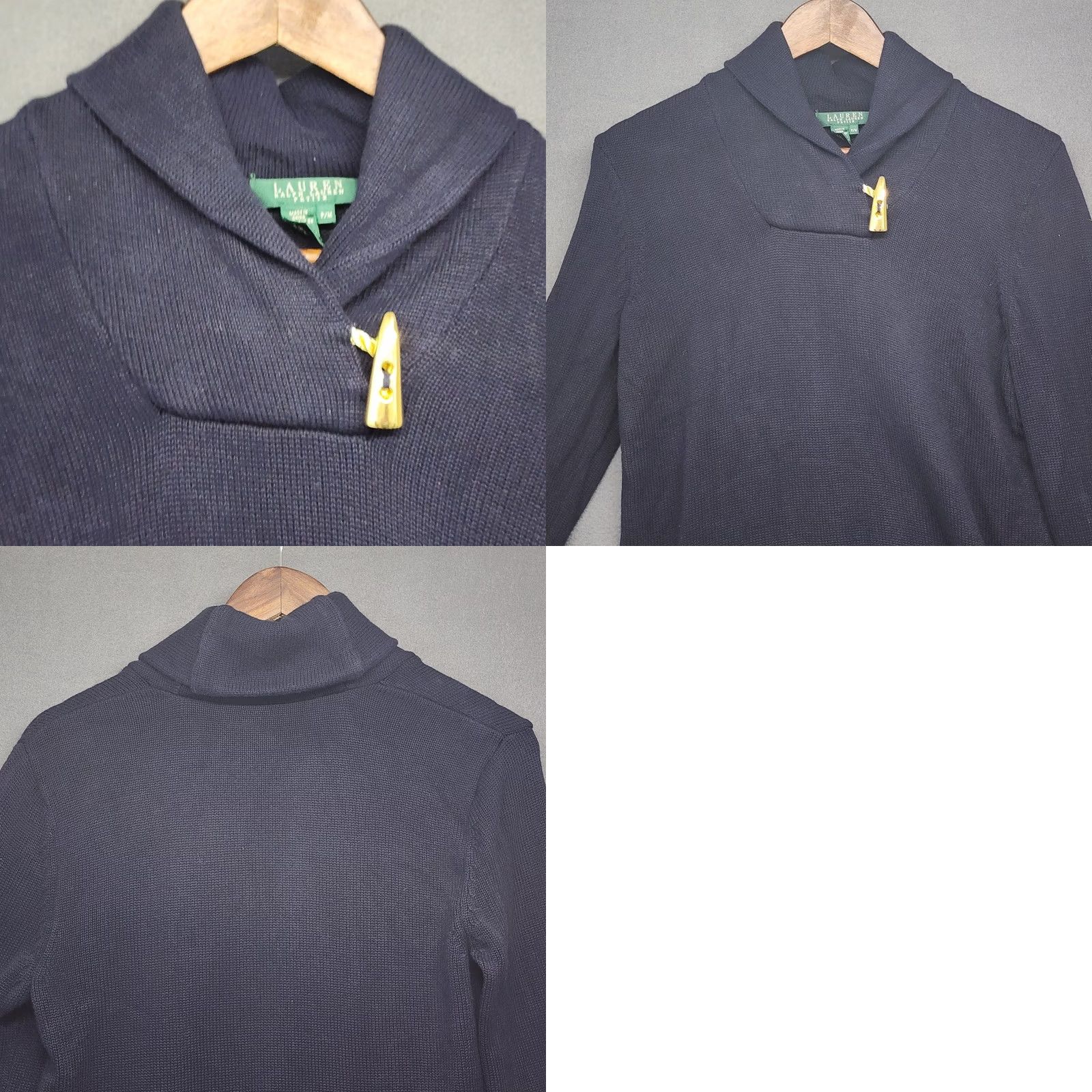 Ralph Lauren Ralph Lauren Women Sweater Petite Medium Navy Shawl Collar Toggle Knit Size M / US 6-8 / IT 42-44 - 8 Thumbnail