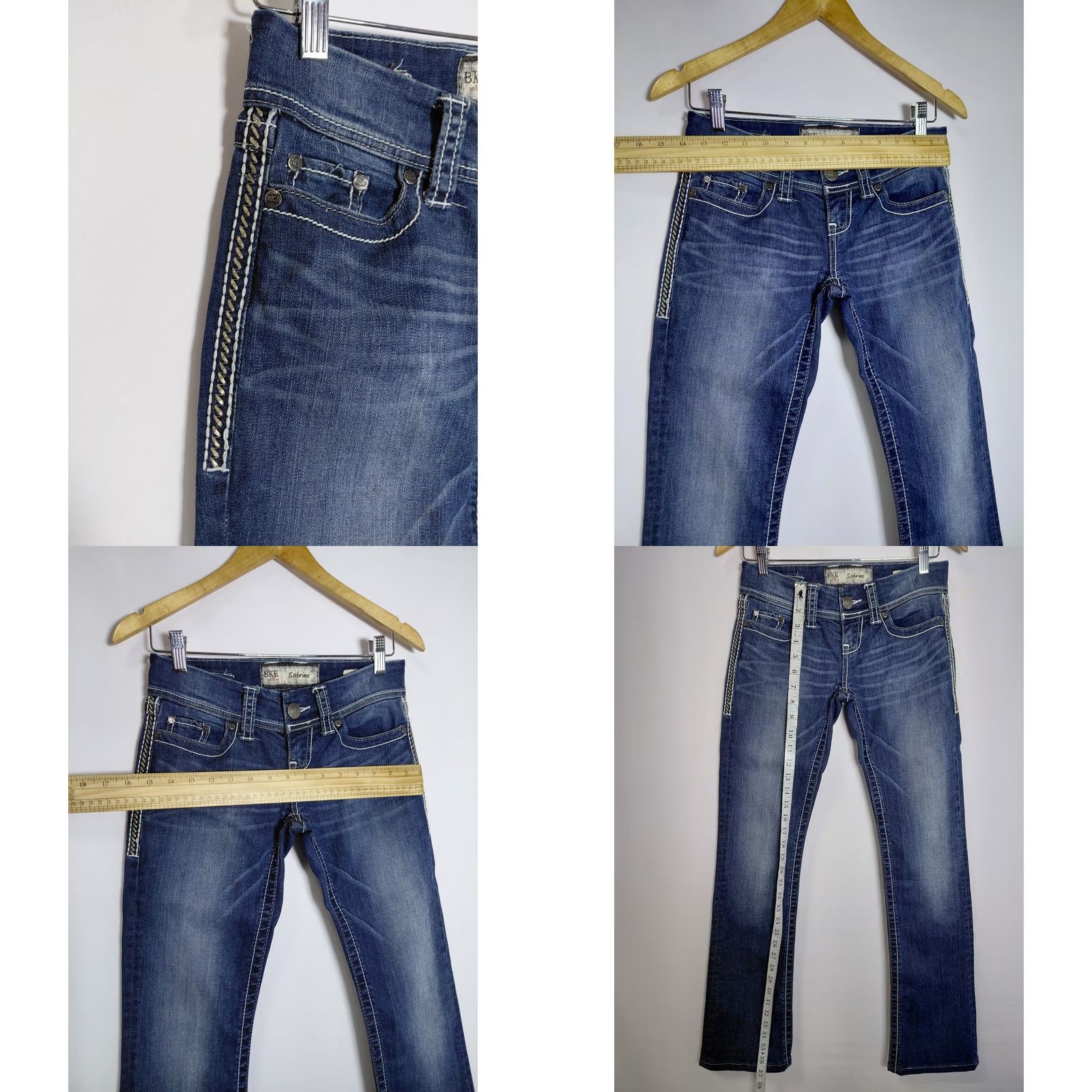 BKE BKE Sabrina Denim Jeans Blue Solid Regular Women Size 26L Size 26" / US 2 / IT 38 - 8 Thumbnail