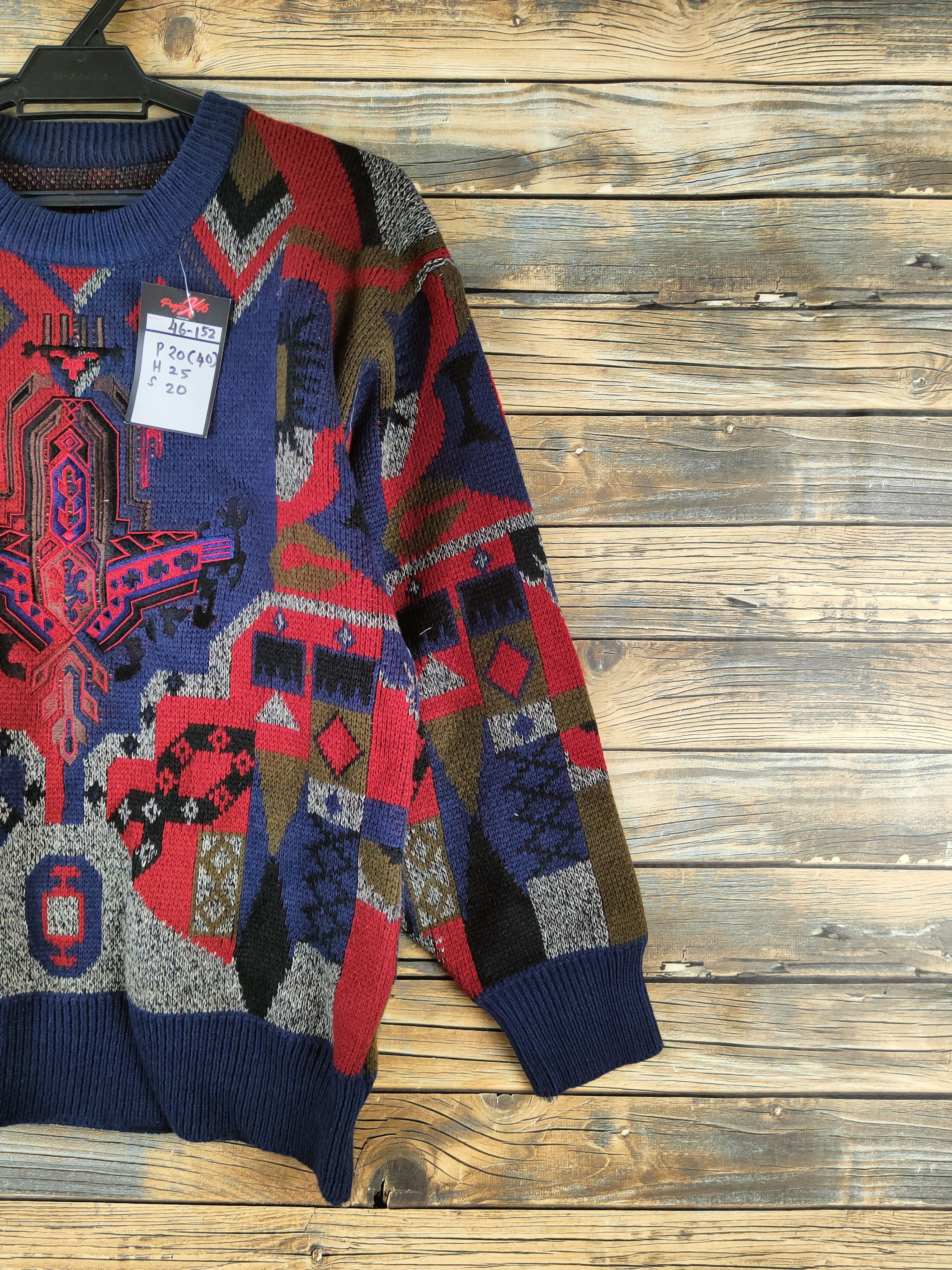Japanese Brand DL Japanese Brand Maroon Navy Knitwear Sweatshirts #46-152 Size US S / EU 44-46 / 1 - 5 Thumbnail