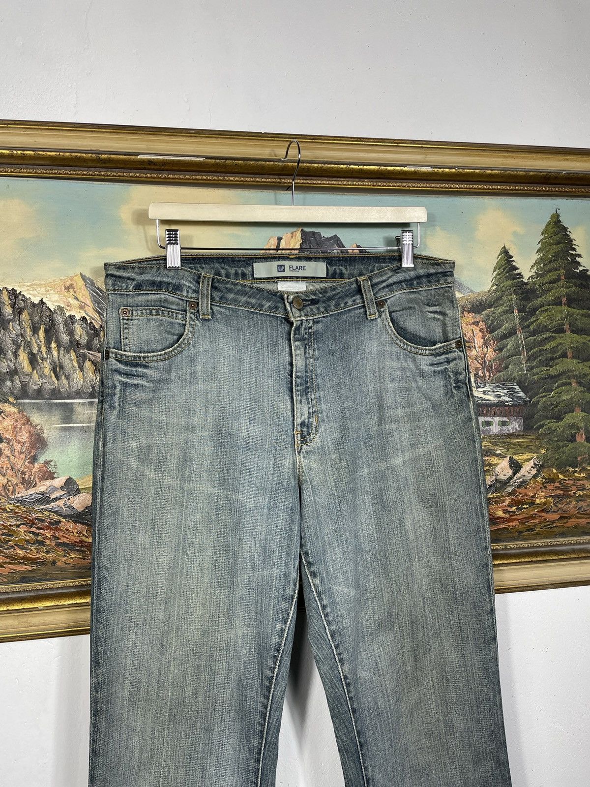 Gap × If Six Was Nine × Vintage Gap Vintage Y2k Denim Jeans Flare Pants Washed Distressed Size US 36 / EU 52 - 4 Thumbnail