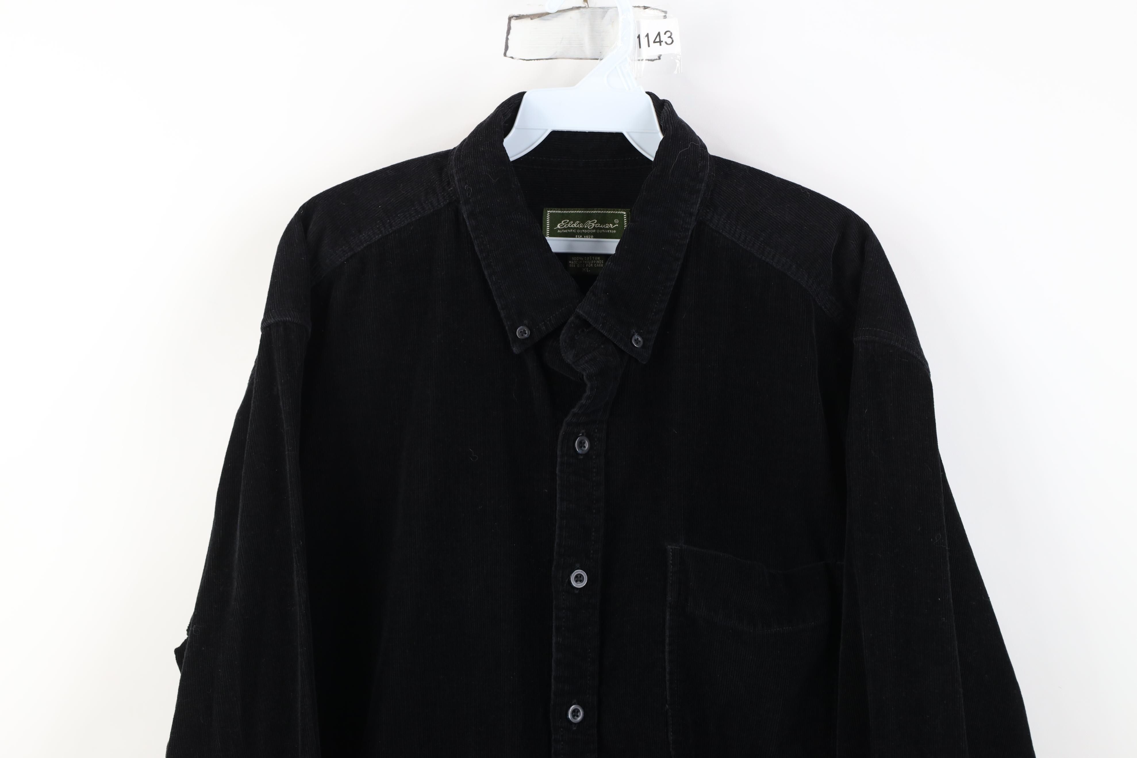 Eddie Bauer Vintage 90s Y2K Eddie Bauer Collared Button Down Shirt Black Size US XL / EU 56 / 4 - 2 Thumbnail