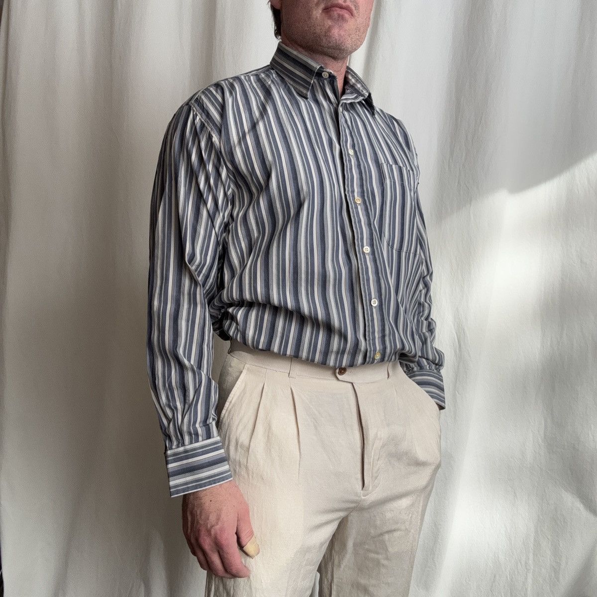 Burberry Burberry London men's striped button down size L Size US L / EU 52-54 / 3 - 5 Thumbnail