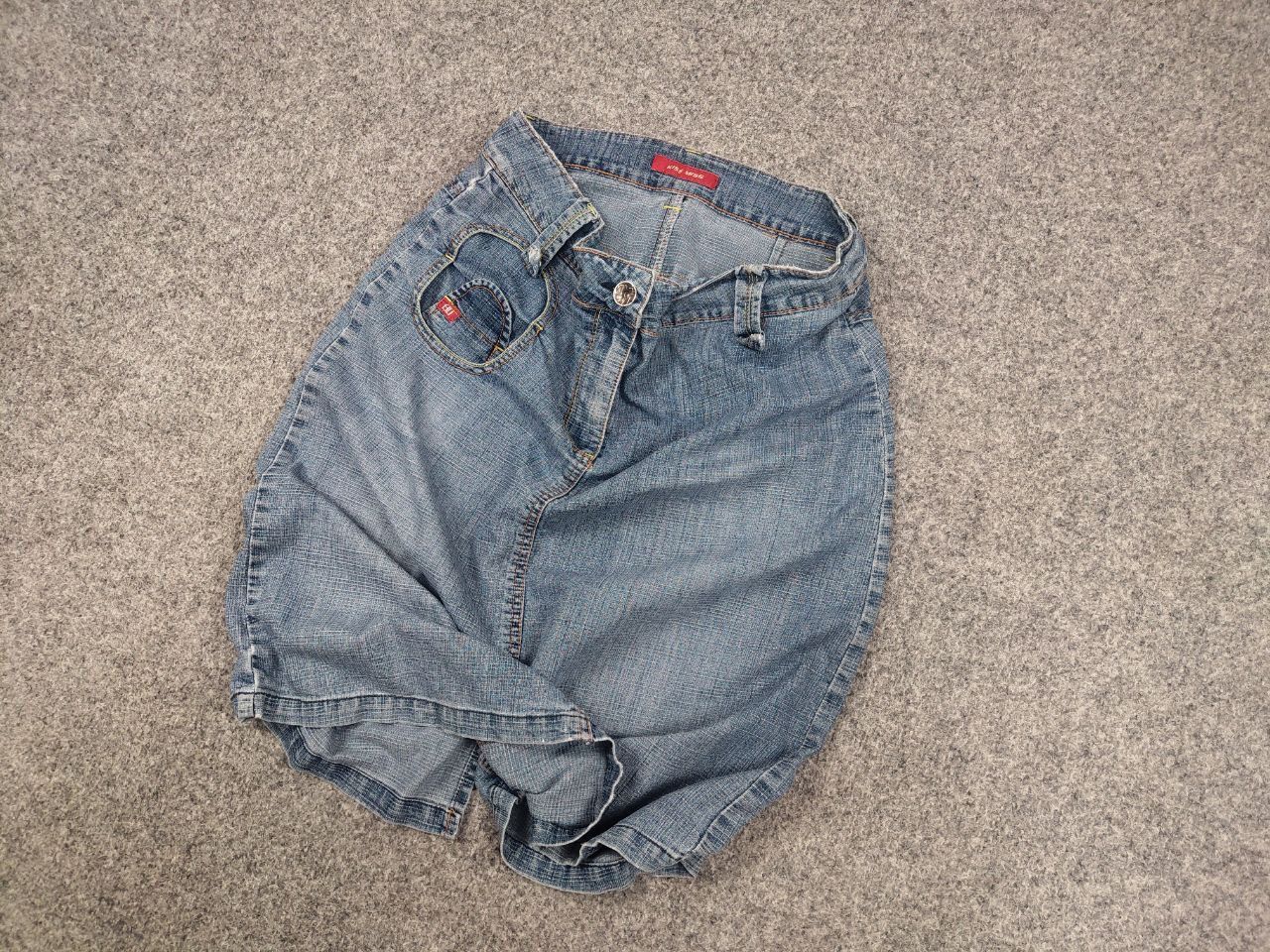 Miss Sixty Miss sixty Style Light faded Medium Denim Skirt Y2K Style Size 31" - 3 Thumbnail