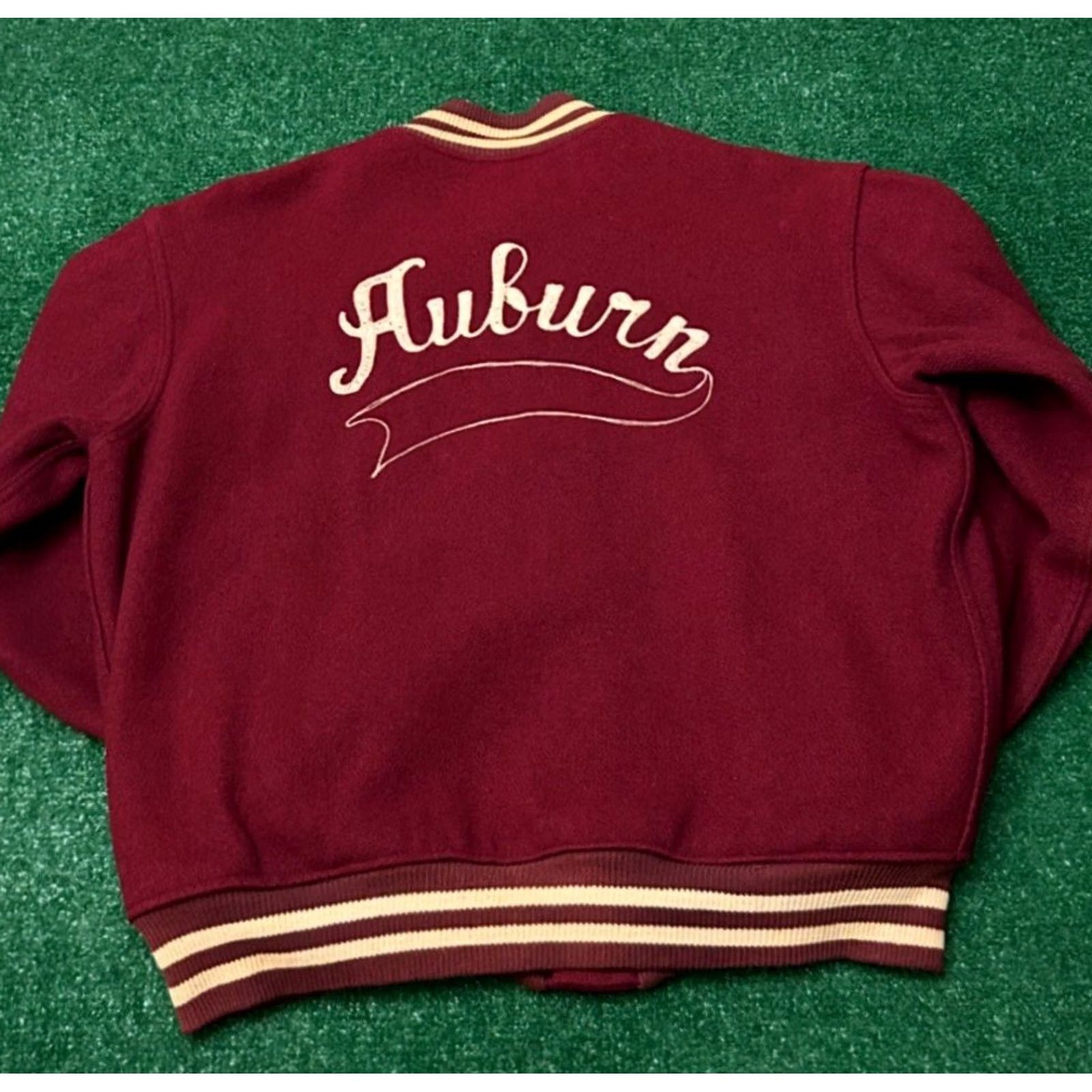 Vintage VINTAGE Auburn University VTG Chain Stitch Varsity Jacket Wool Size L Red Mens Size US L / EU 52-54 / 3 - 6 Thumbnail