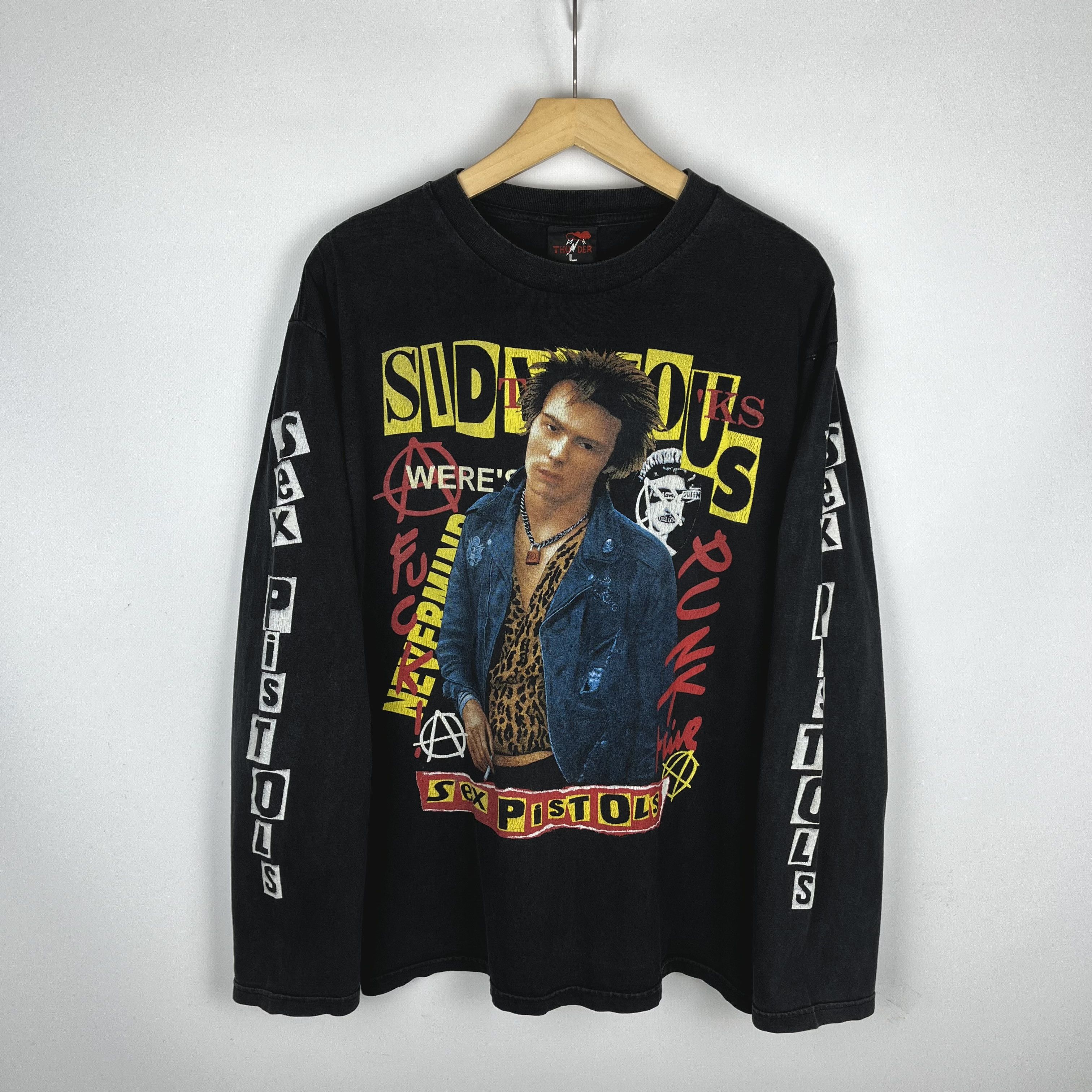 Band Tees Vintage Sid Vicious Sex Pistols Punk Longsleeve T Shirt 90’s Size US L / EU 52-54 / 3 - 12 Thumbnail