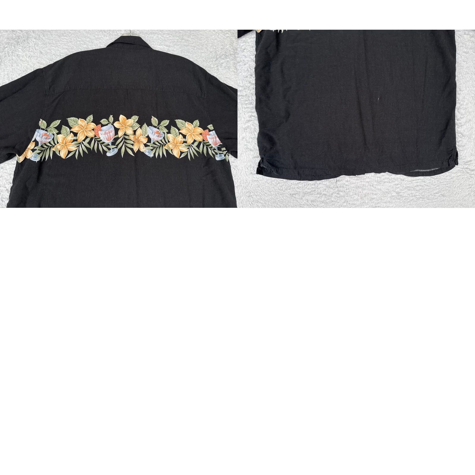 Basic Editions Basic Editions Shirt Men Medium Black Floral Cocktail 100% Rayon Hawaiian Button Size US M / EU 48-50 / 2 - 9 Thumbnail