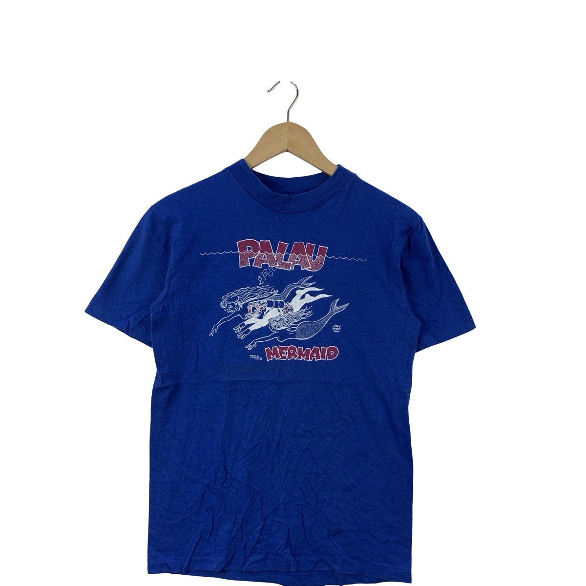 Vintage Vintage Palau Mermaid Graphic T-Shirt Ocean Theme Tourist Size US S / EU 44-46 / 1 - 5 Thumbnail