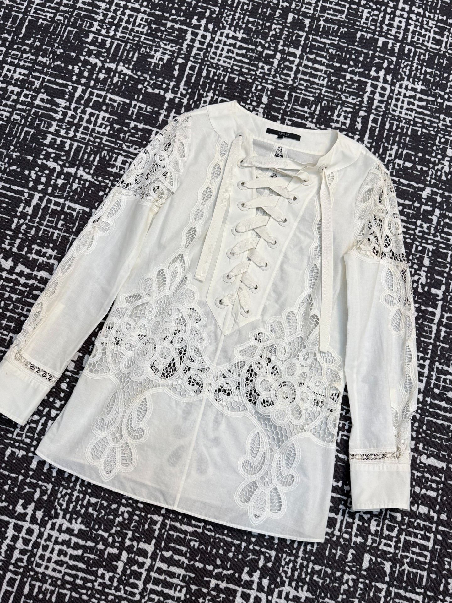 Other Vintage White Long-Sleeve Shirt Size M / US 6-8 / IT 42-44 - 1 Thumbnail