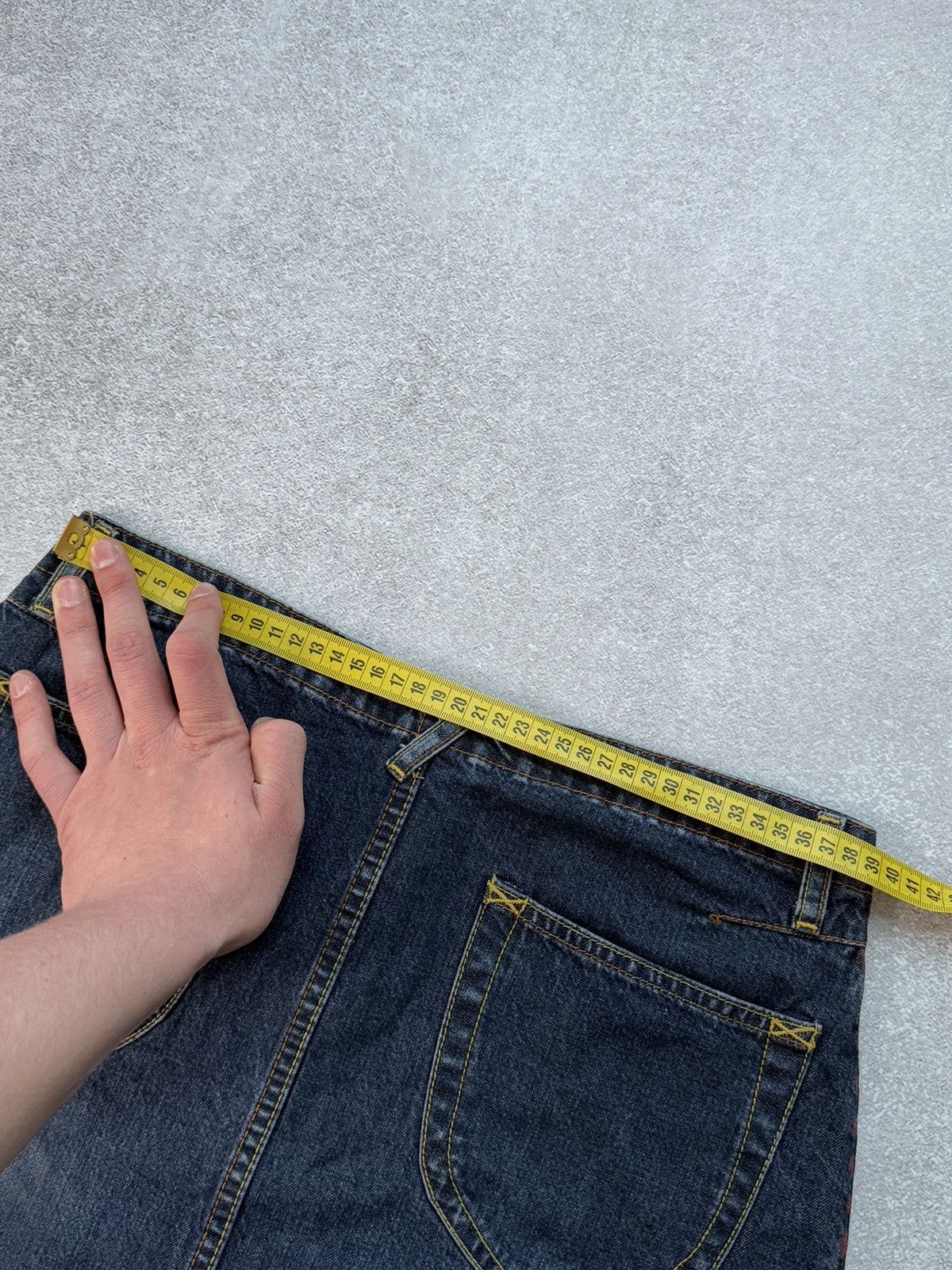 Evisu Evisu Denim Skirt Vintage Womens Y2K Blue Button Japan Style Size 31" - 14 Thumbnail