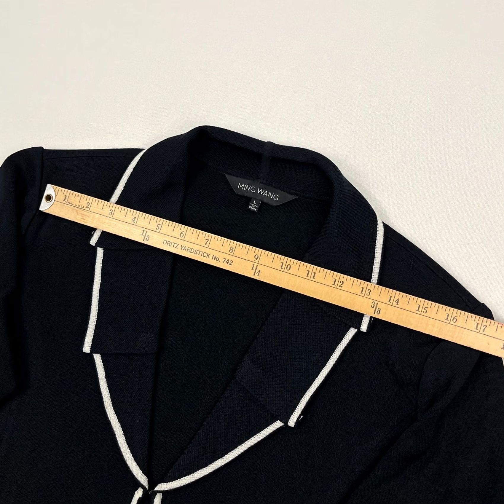 Vintage VINTAGE Ming Wang Blazer Jacket Womens L Black White Piped Contrast Trim Academia Prep Size L / US 10 / IT 46 - 5 Thumbnail