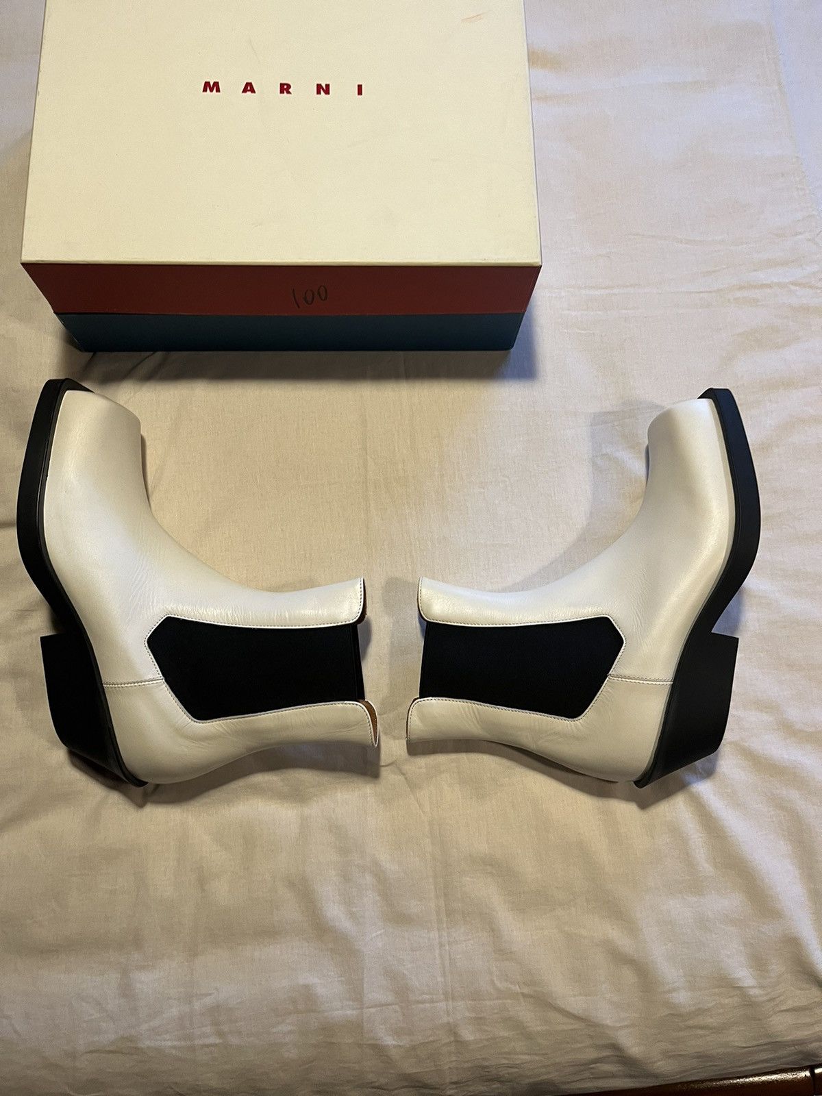 Marni Marni Off-White leather boots. Size US 8 / EU 41 - 4 Thumbnail