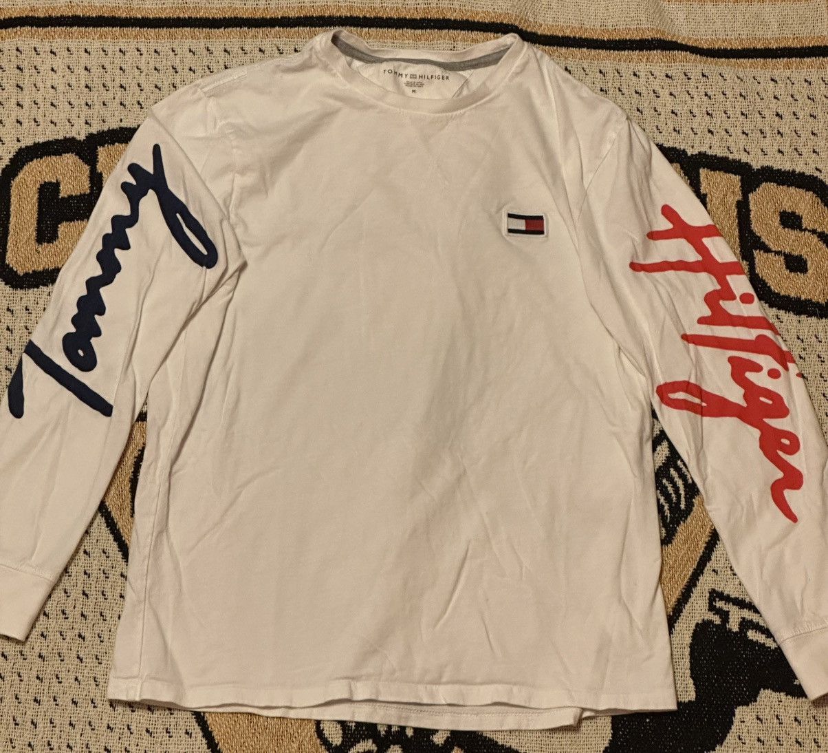 Tommy Hilfiger TOMMY HILFIGER White Sz.M Long Sleeve W/logo/sleeve Print Size US M / EU 48-50 / 2 - 1 Thumbnail