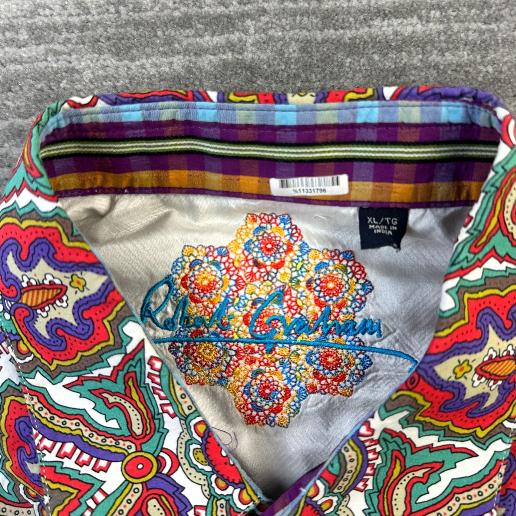 Robert Graham Robert Graham Shirt XL Multicolor Abstract Geometric Long Sleeve Button-Up Collared Embroidered Sportswear Casual Formal Party/Cocktail Mens Size US XL / EU 56 / 4 - 5 Thumbnail