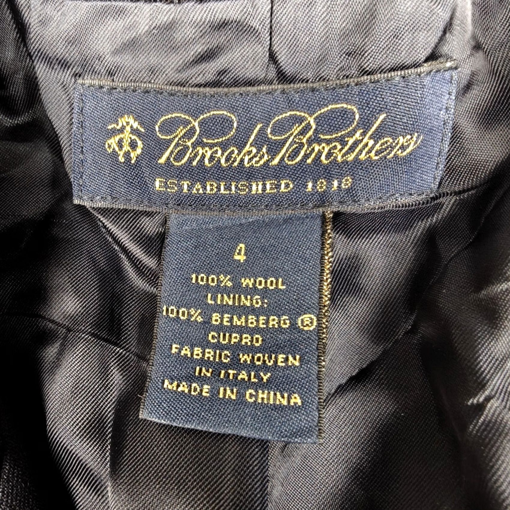 Brooks Brothers Brooks Brothers Blazer Womens 4 Black Wool One Button Lined Suit Jacket Workwear Size S / US 4 / IT 40 - 3 Thumbnail