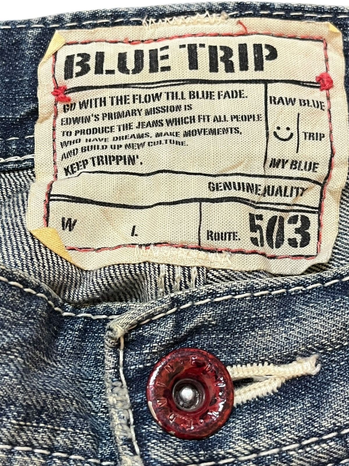 Edwin Vintage Edwin 503 Bluetrip Mudwash Carpenter Buckle Denim Size US 30 / EU 46 - 7 Thumbnail